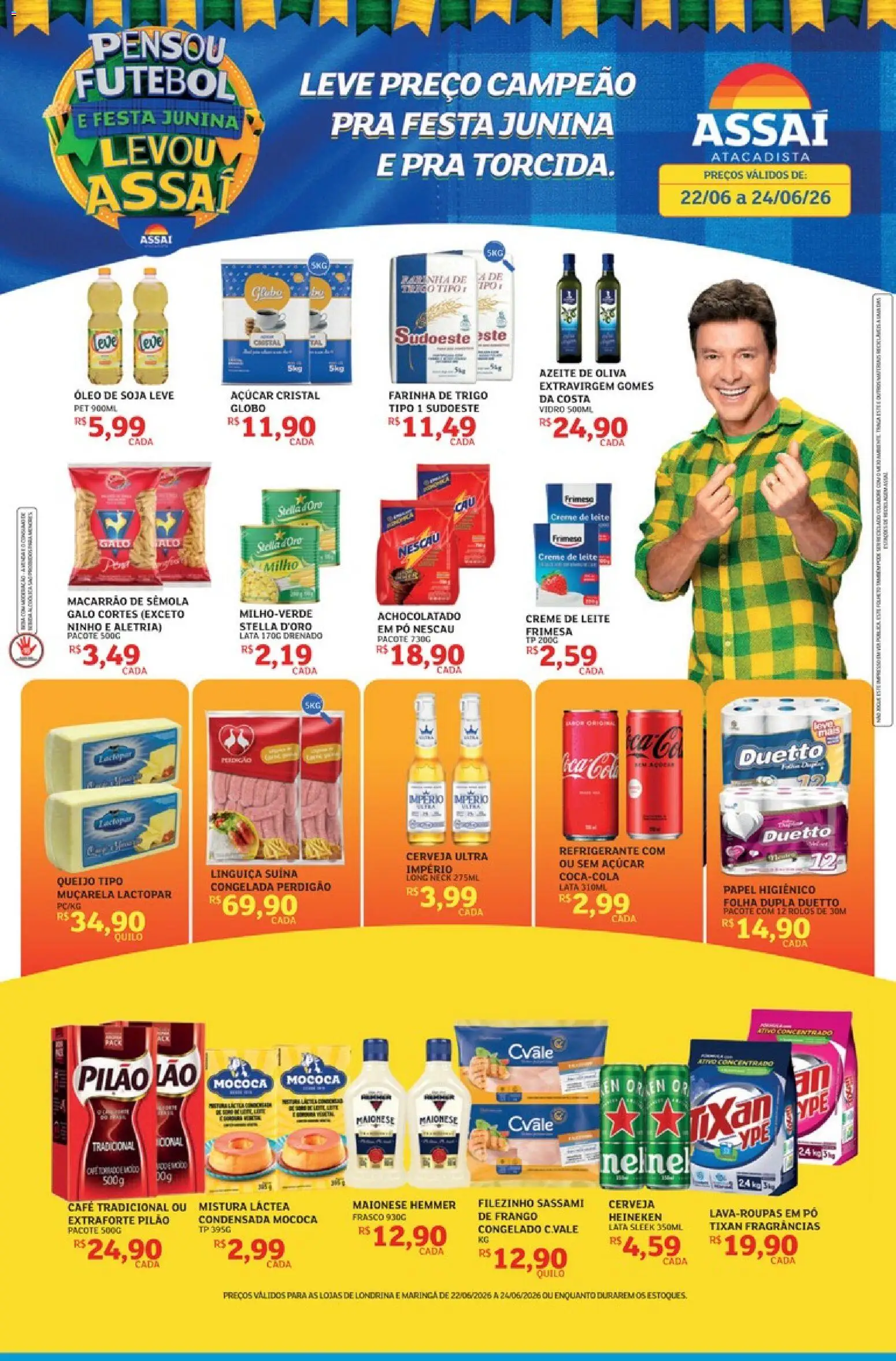 Assaí Atacadista Folheto - válido de 21/06/2026 | Página: 1 | Produtos: Leite, Café, Heineken, Azeite