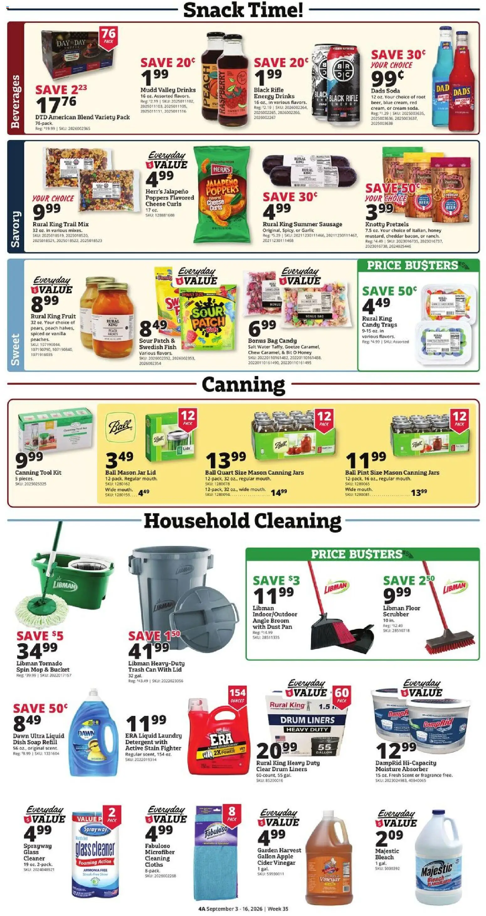 Rural King Weekly Ad - valid from 09/03/2026 | Page: 6 | Products: Cheese, Water, Peach, Mop