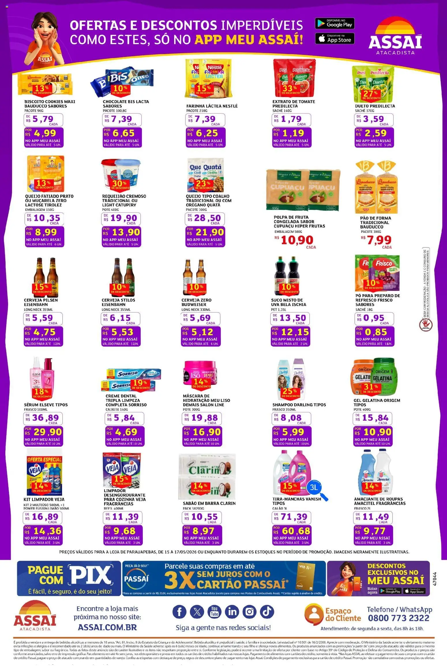 Assaí Atacadista Folheto - válido de 15.05.2026 | Página: 3 | Produtos: Shampoo, Sabão, Creme dental, Cookies