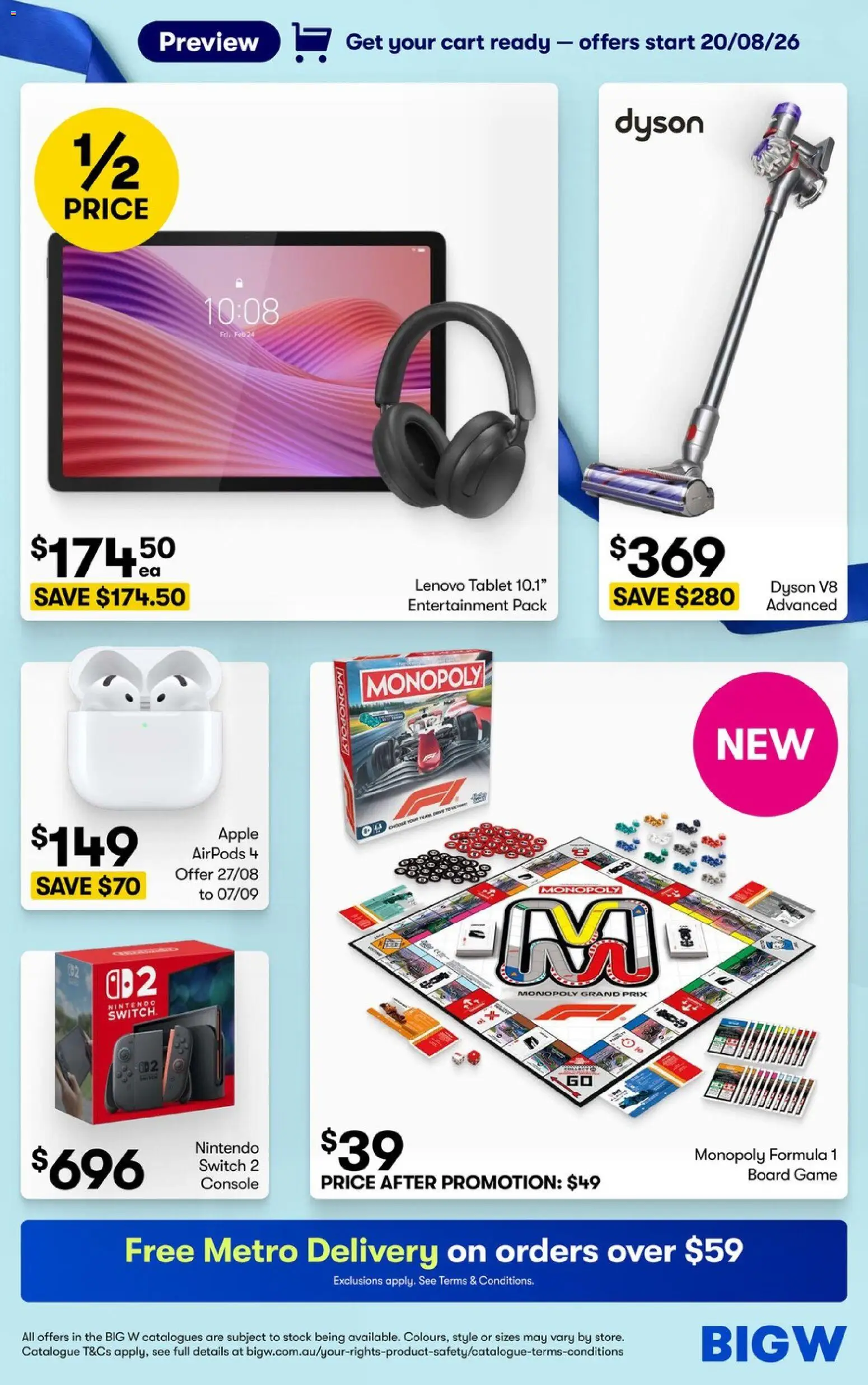 Big W catalogue - valid from 20/08/2026 | Page: 2 | Products: Nintendo Switch, Cart, Tablet, Game