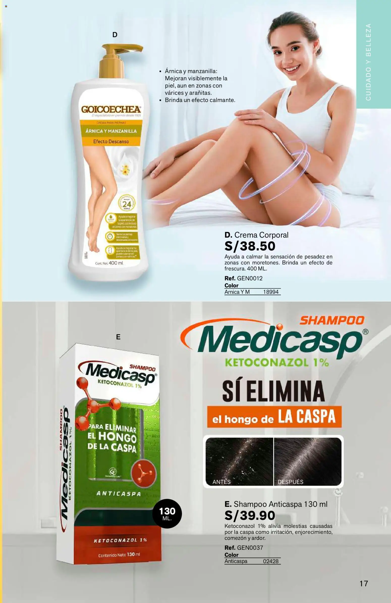Catálogo Leonisa válido desde 04/08/2026 | Página: 17 | Productos: Shampoo, Crema