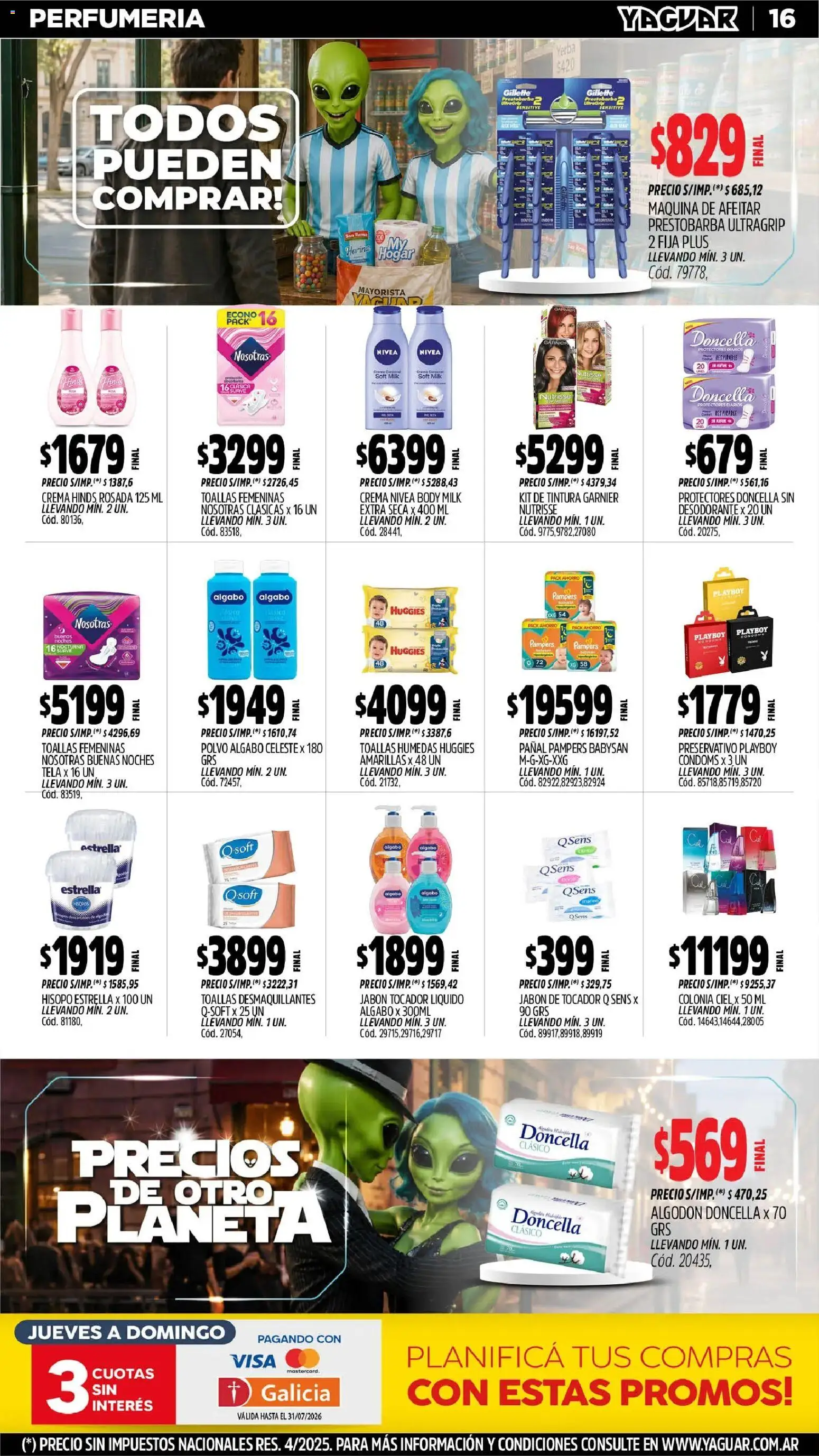 Yaguar - Oferta Semanal Trelew │ válido desde el 29/06/2026 | Página: 18 | Productos: Algodón, Polvo, Desodorante, Crema