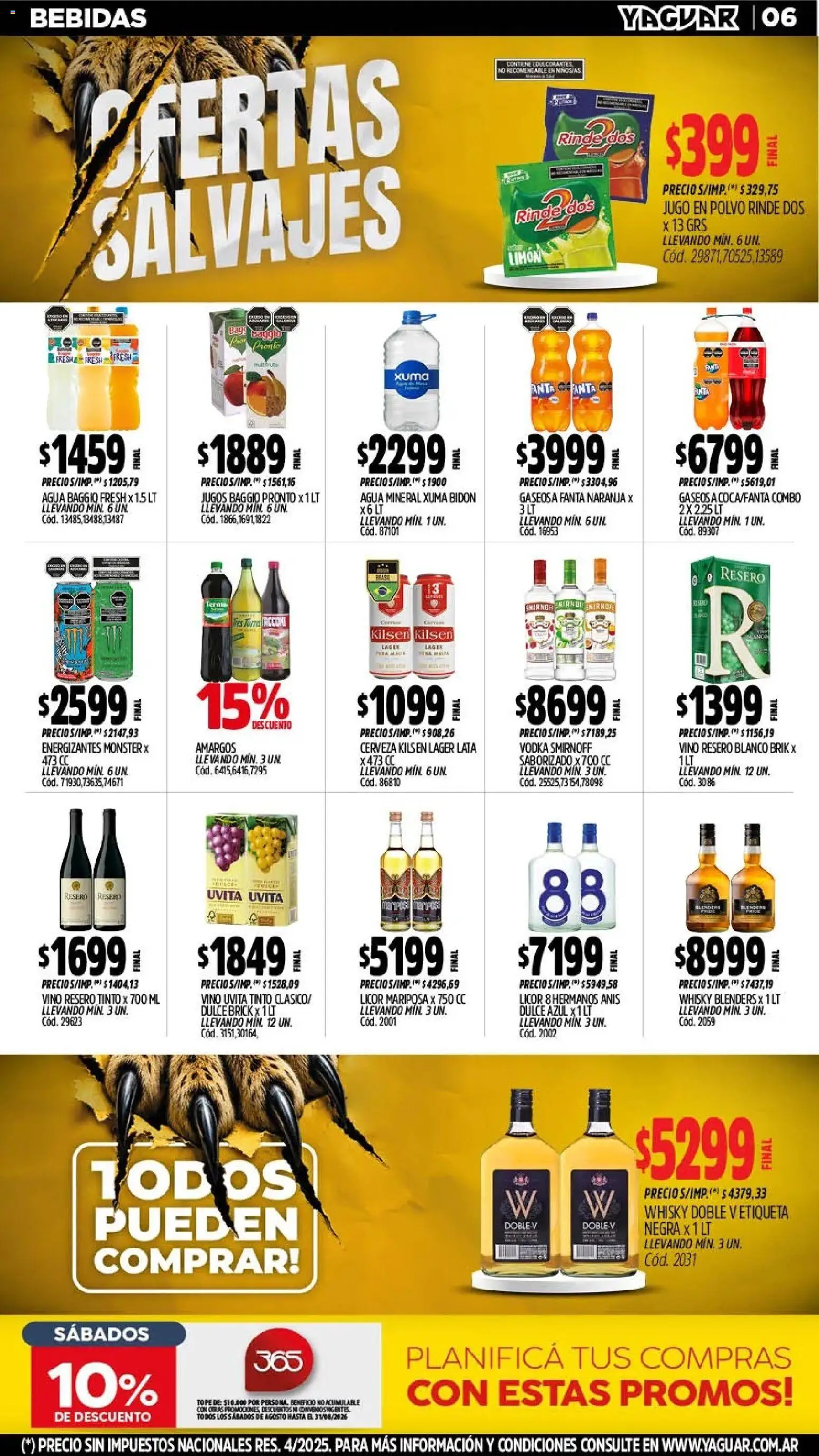 Yaguar - Oferta Semanal Jujuy │ válido desde el 03/08/2026 | Página: 6 | Productos: Fanta, Gaseosa, Dulce, Jugo