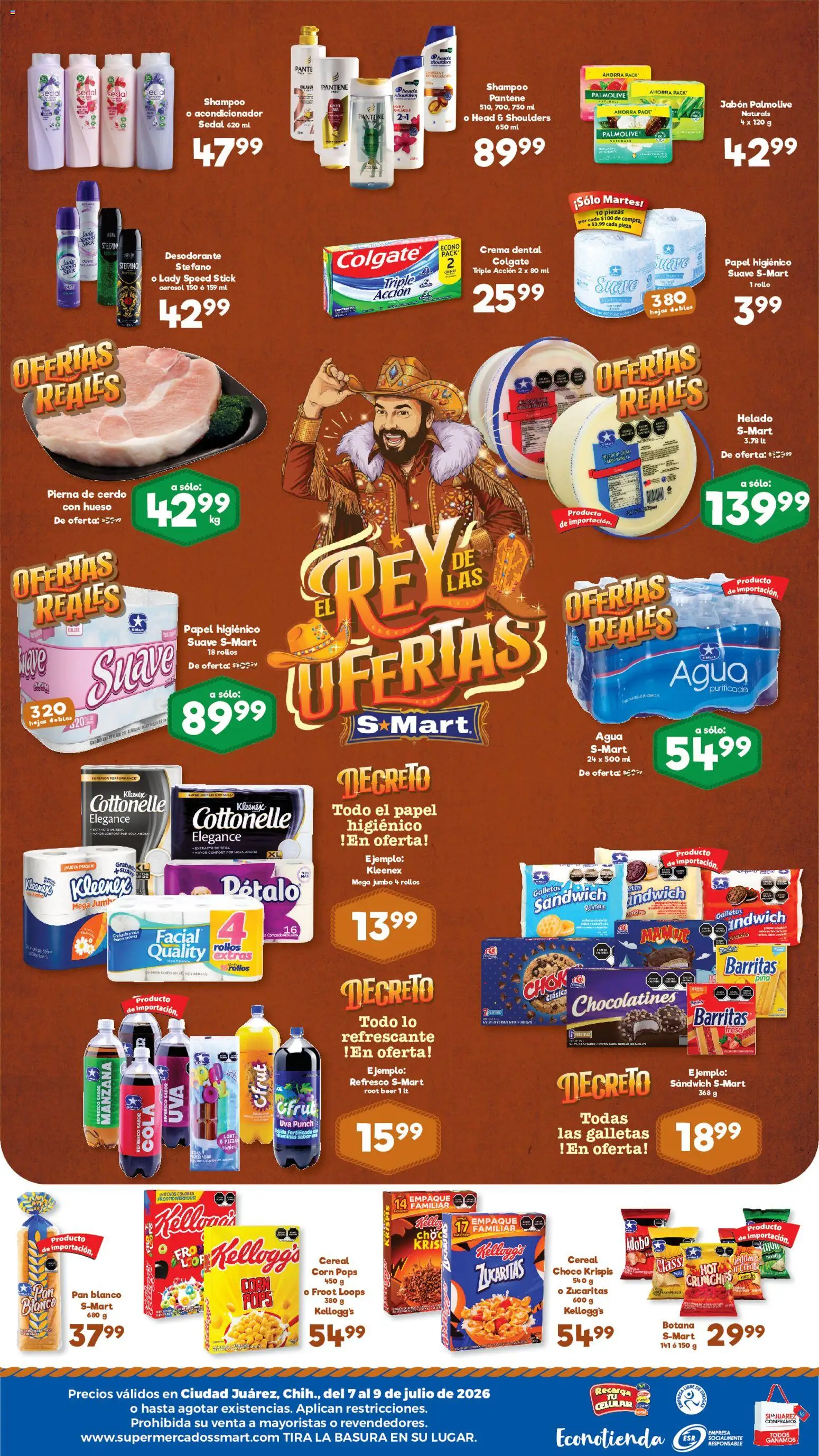 Nuevas ofertas de S-Mart válidas en toda la República Mexicana desde el 07/07/2026. ¡Encuentra las mejores ofertas en S-Mart folleto Juárez! | Página: 2 | Productos: Crema, Manzana, Agua, Acondicionador