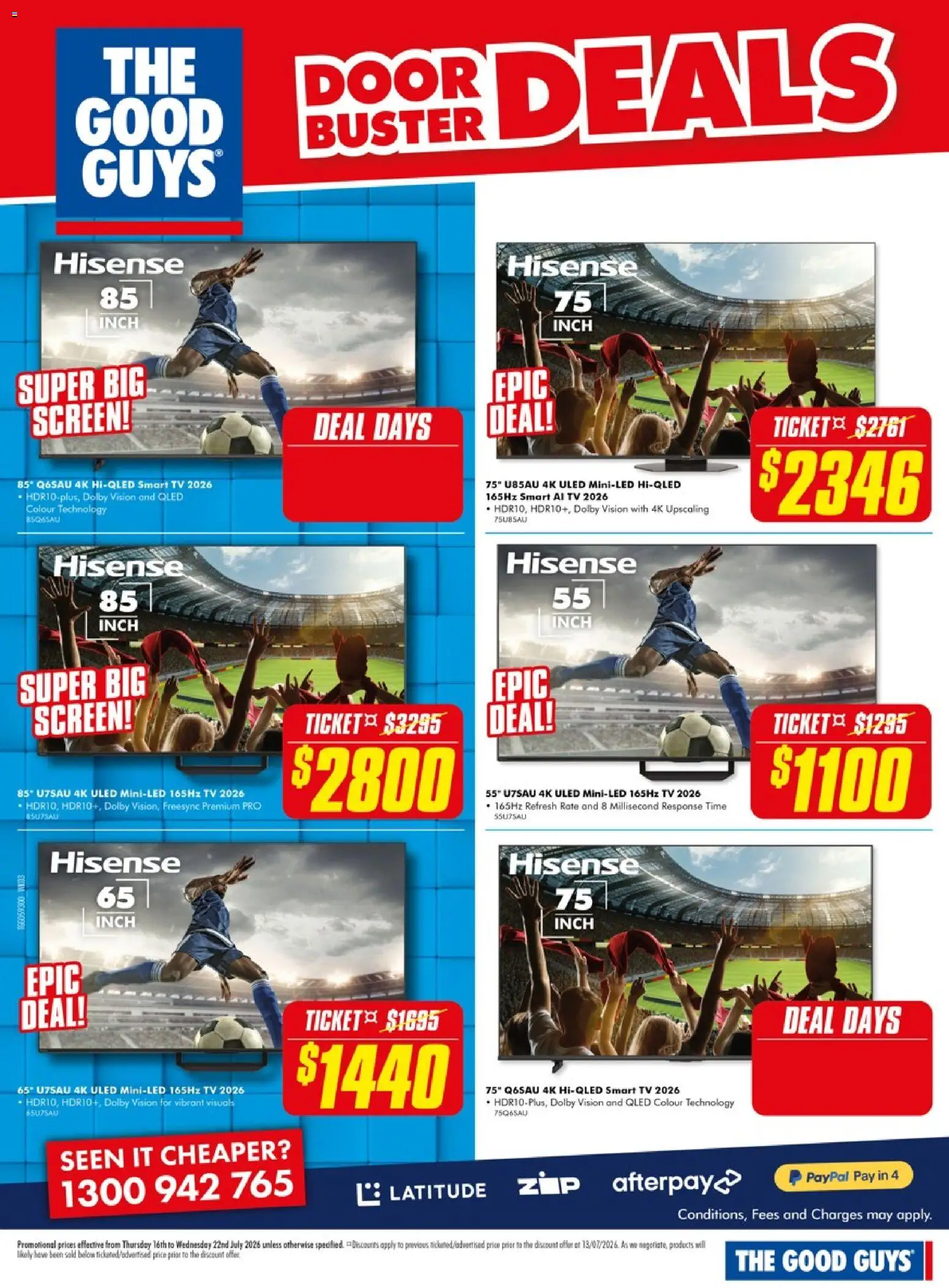 The Good Guys catalogue - valid from 16/07/2026 | Page: 4 | Products: Door, Tv, Smart tv, Screen