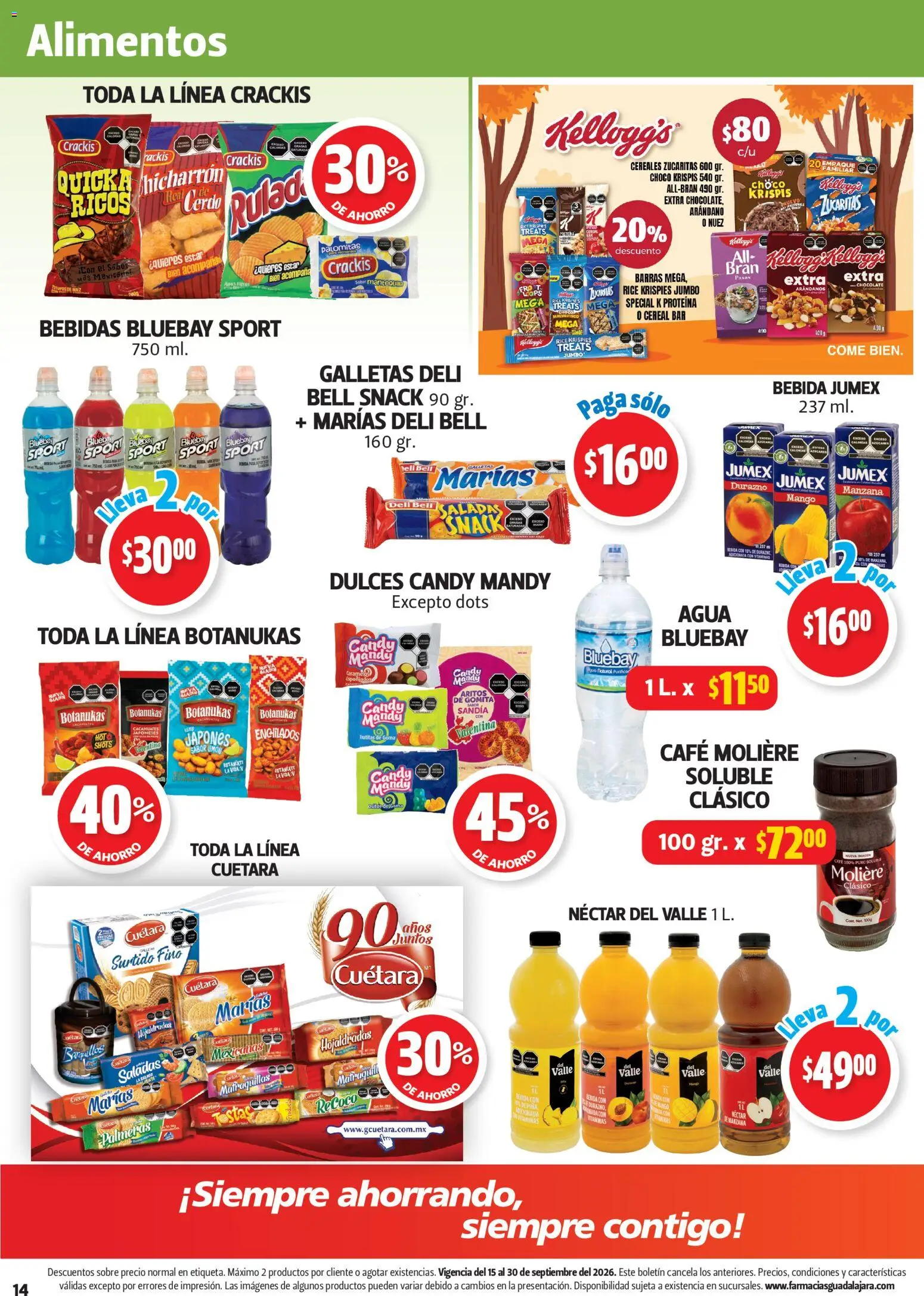 Nuevas ofertas de Farmacia Guadalajara válidas en toda la República Mexicana desde el 15/09/2026. ¡Encuentra las mejores ofertas en Farmacia Guadalajara catálogo! | Página: 14 | Productos: Sandía, Manzana, Agua, Mango