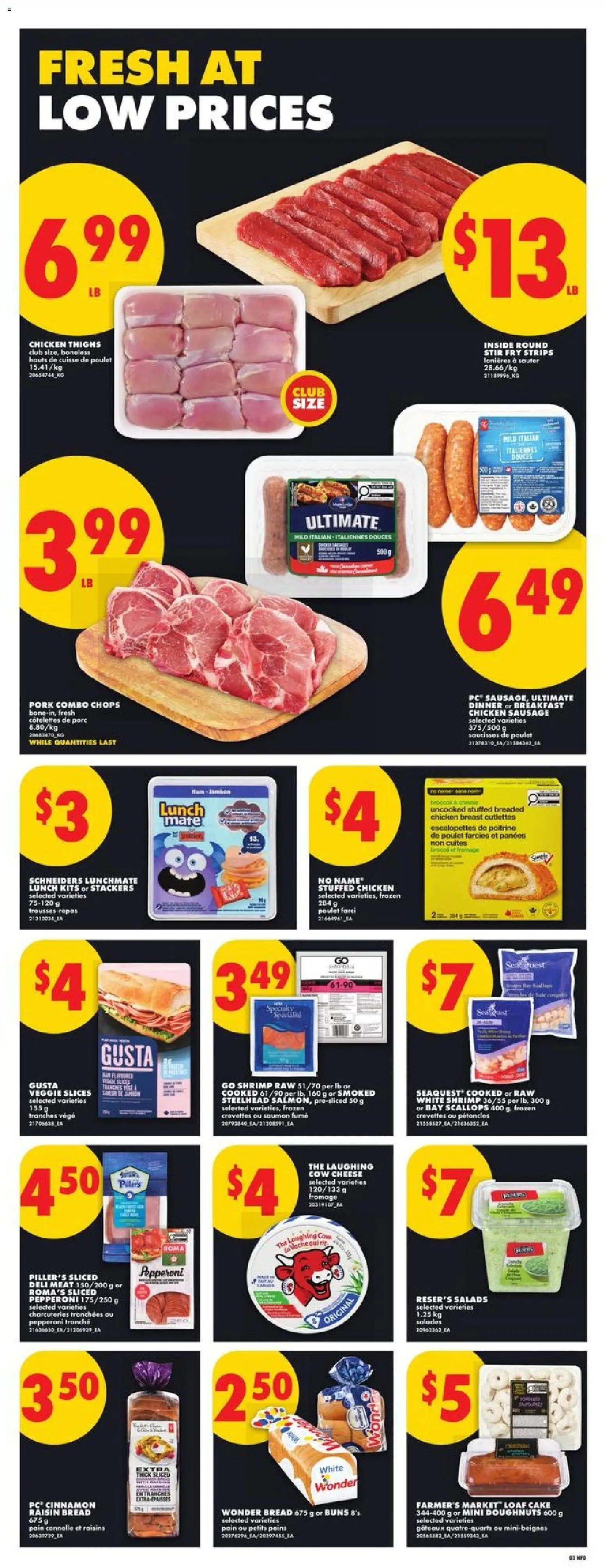 No Frills flyer valid from 28.05.2026 | Page: 3 | Products: Beef, Salad, Cheese, Bread