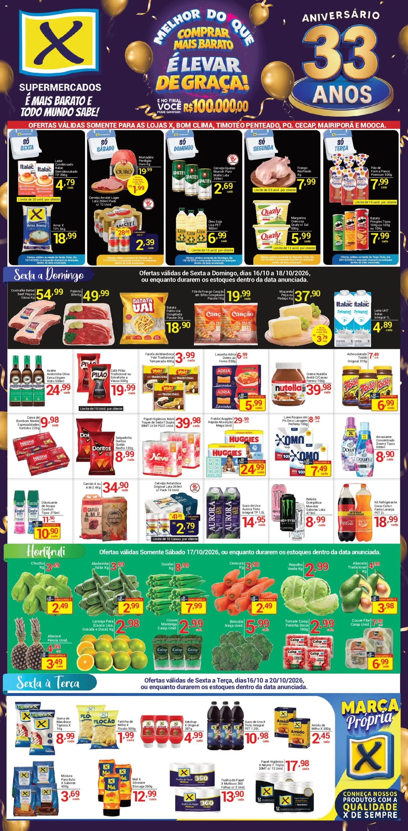 X Supermercados Folheto - válido de 16/10/2026 | Página: 1