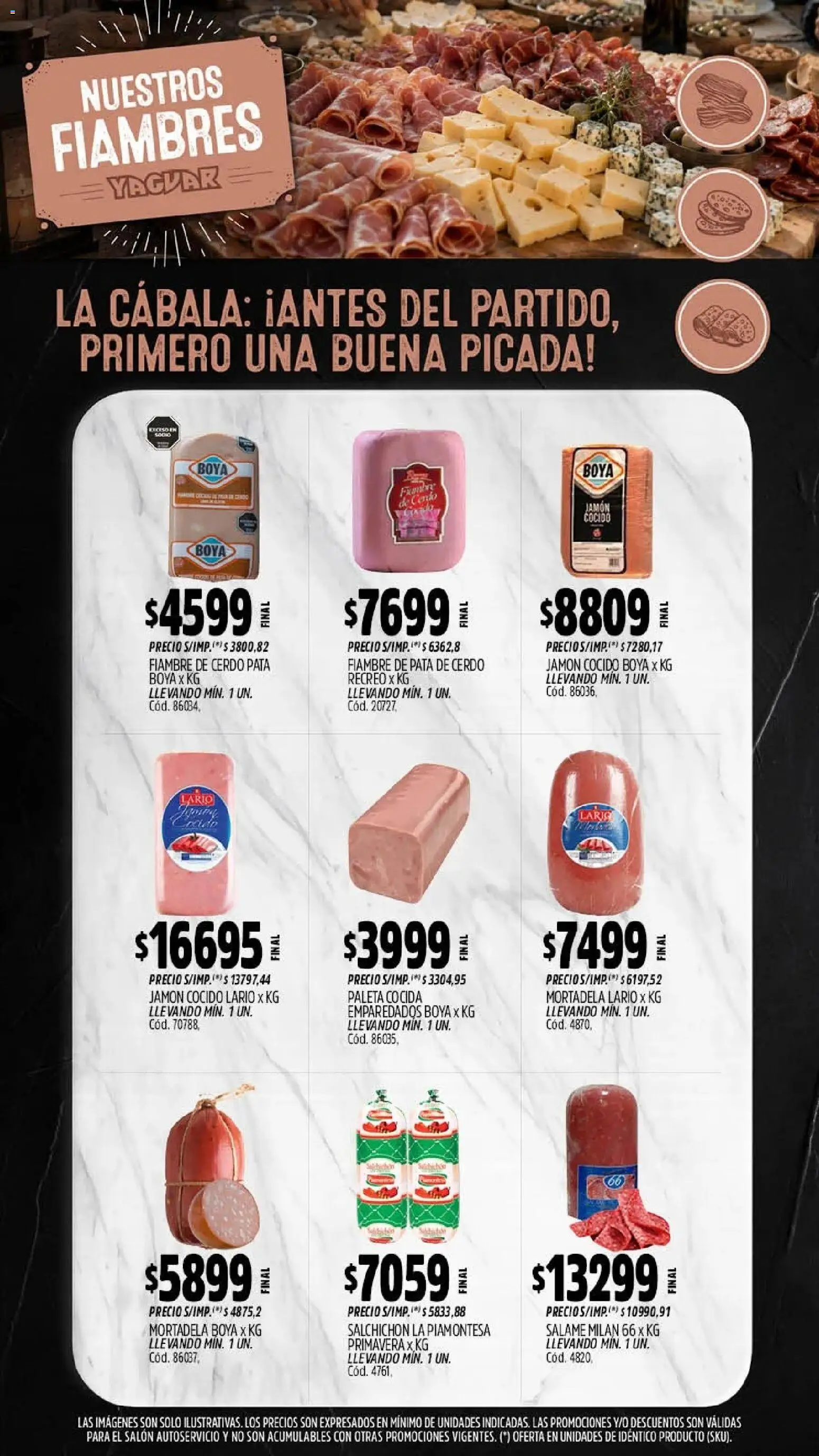 Yaguar - Oferta Semanal Salta │ válido desde el 20/07/2026 | Página: 8 | Productos: Jamón cocido, Mortadela, Salame, Cerdo