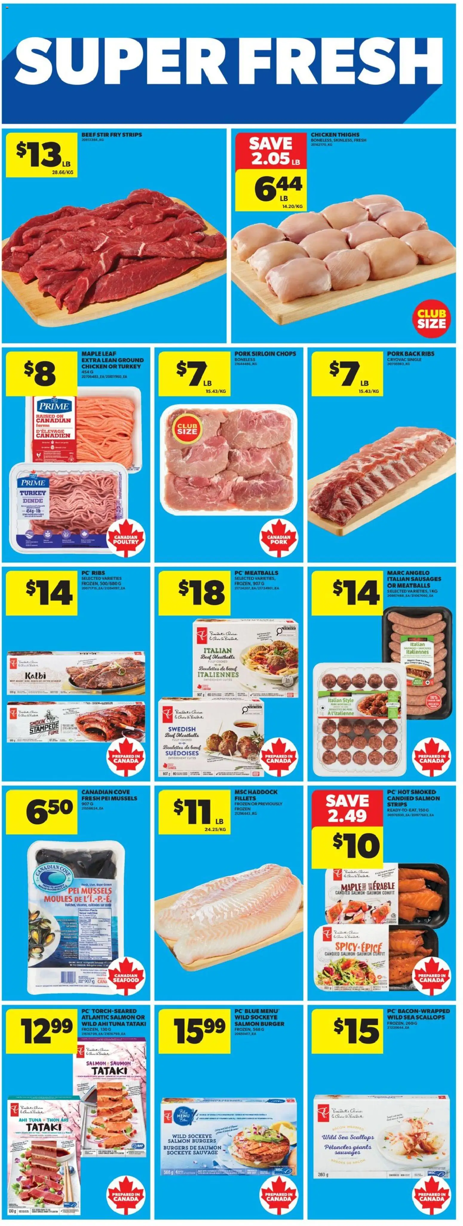 Real Canadian Superstore flyer valid from Jul 23, 2026 | Page: 12 | Products: PC, Turkey, Strips, Chicken