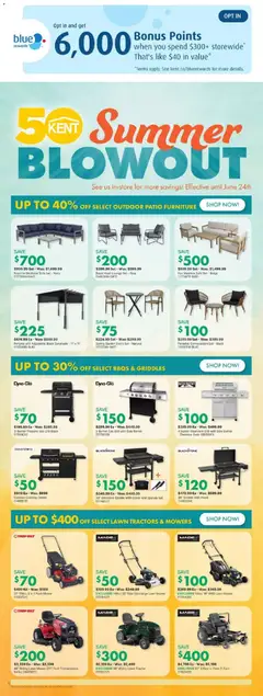 Preview of Kent Summer blowout flyer - NS from shop Kent valid from 18.06.2026 | Page: 1 | Products: Grill, Mower, Sofa