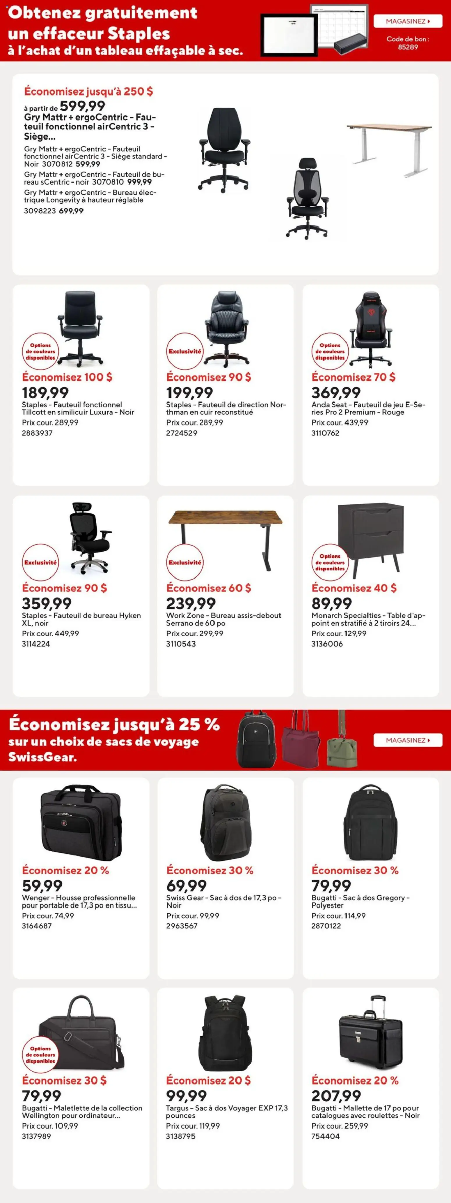 Staples flyer valid from Sep 25, 2026 | Page: 9 | Products: Specialties, Table