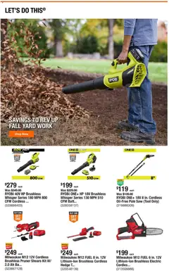 Preview of Home Depot weekly ads valid from 09/10/2026 | Page: 3 | Products: Pruner, Ryobi, Saw