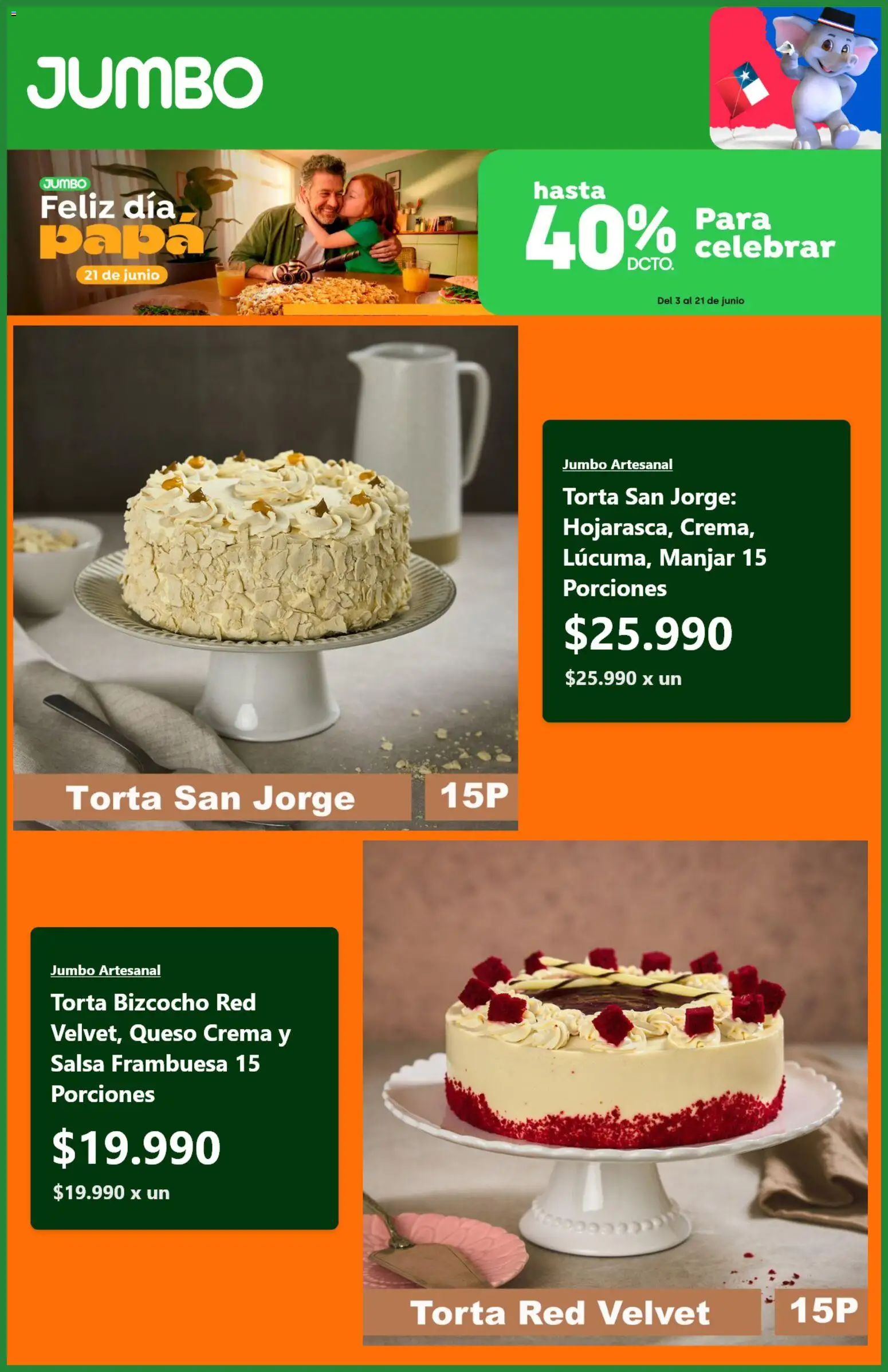 Jumbo Ofertas │ válido desde el 16.06.2026 | Página: 2 | Productos: Torta, Papa, Crema, Manjar