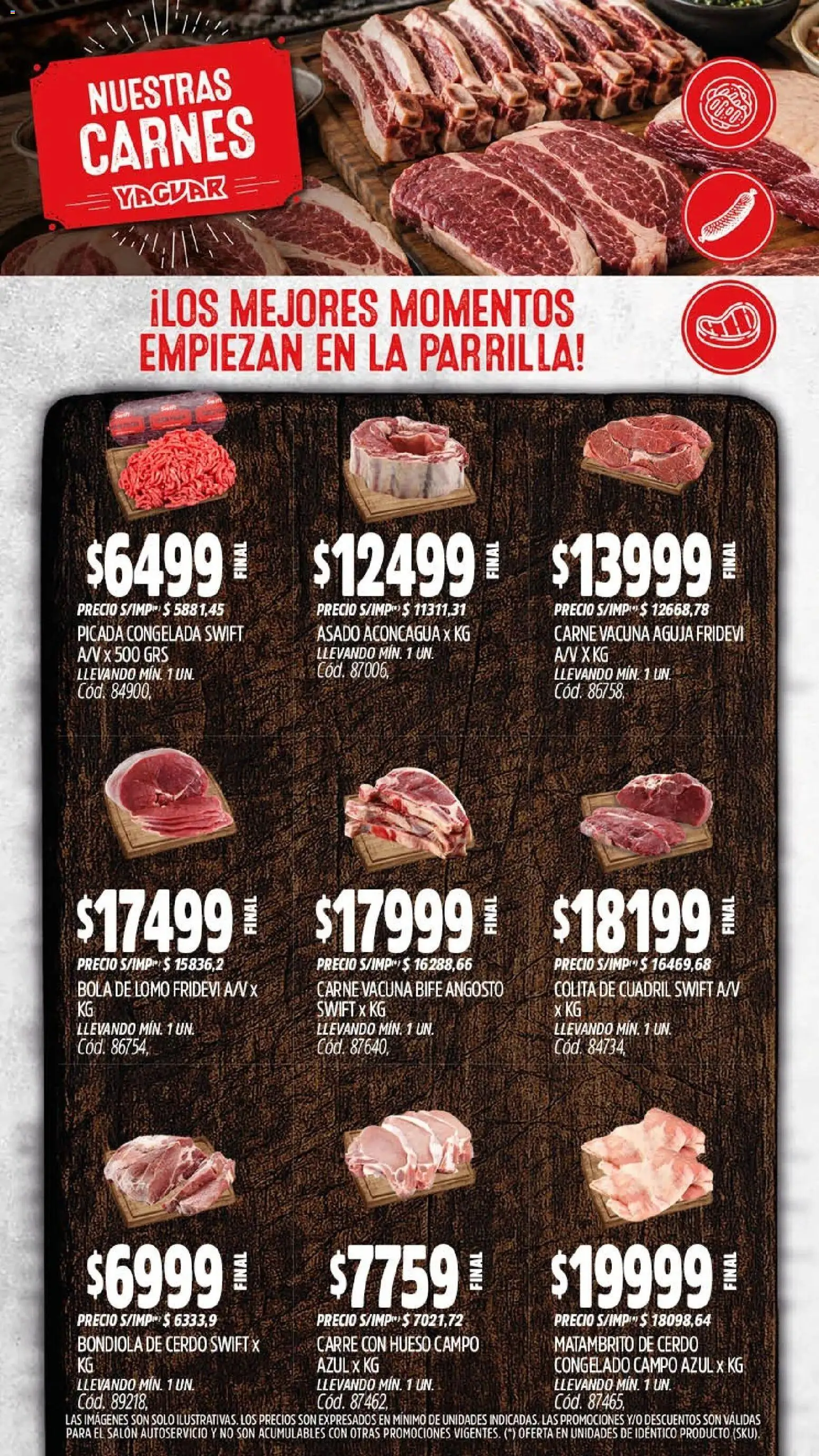 Yaguar - Oferta Semanal Neuquen │ válido desde el 10/08/2026 | Página: 7 | Productos: Lomo, Cuadril, Bife, Bondiola de cerdo