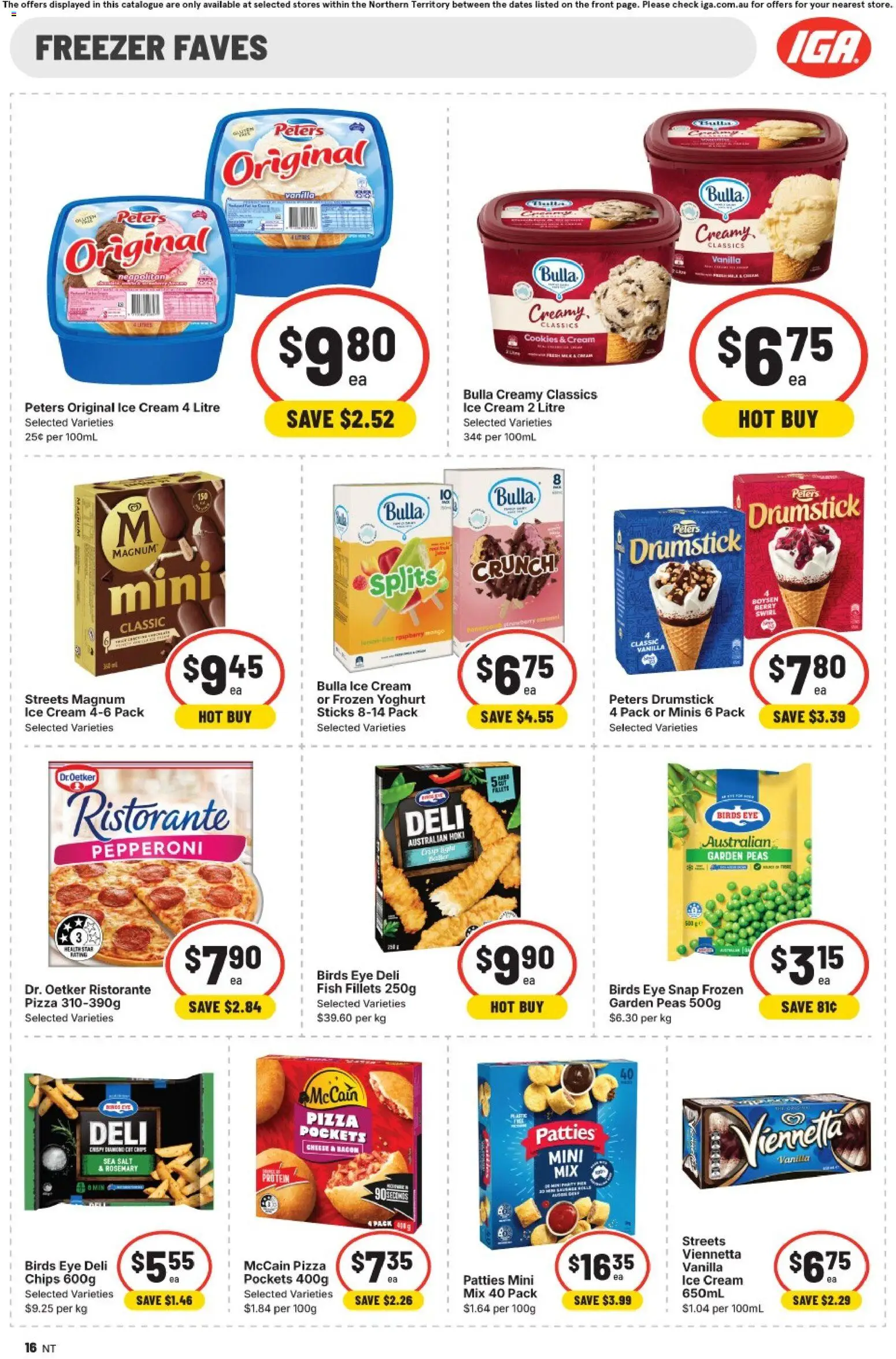 IGA catalogue - valid from 22/07/2026 | Page: 12 | Products: Pizza, Chips, Cream, Raspberry