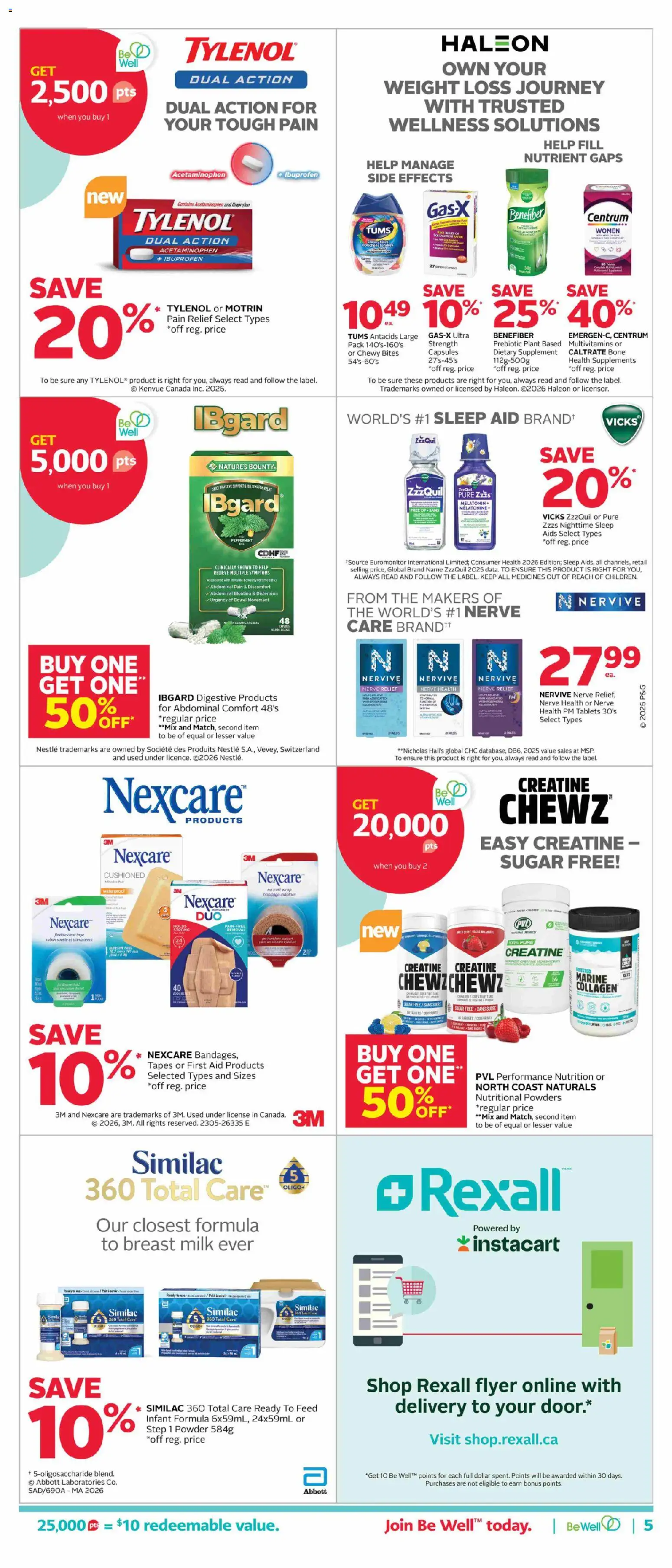 Rexall flyer valid from Jul 17, 2026 | Page: 11 | Products: Sugar, Powder, Capsules, Milk