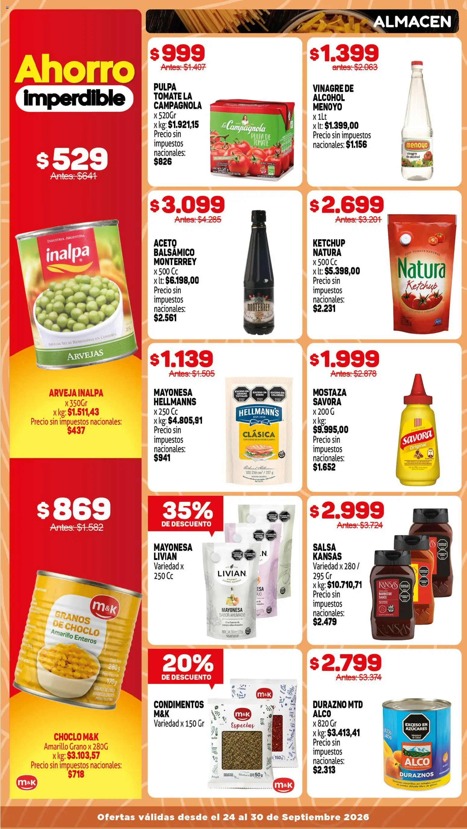 Makro Ofertas │ válido desde el 24/09/2026 | Página: 6 | Productos: Especias, Vinagre, Mayonesa, Tomate