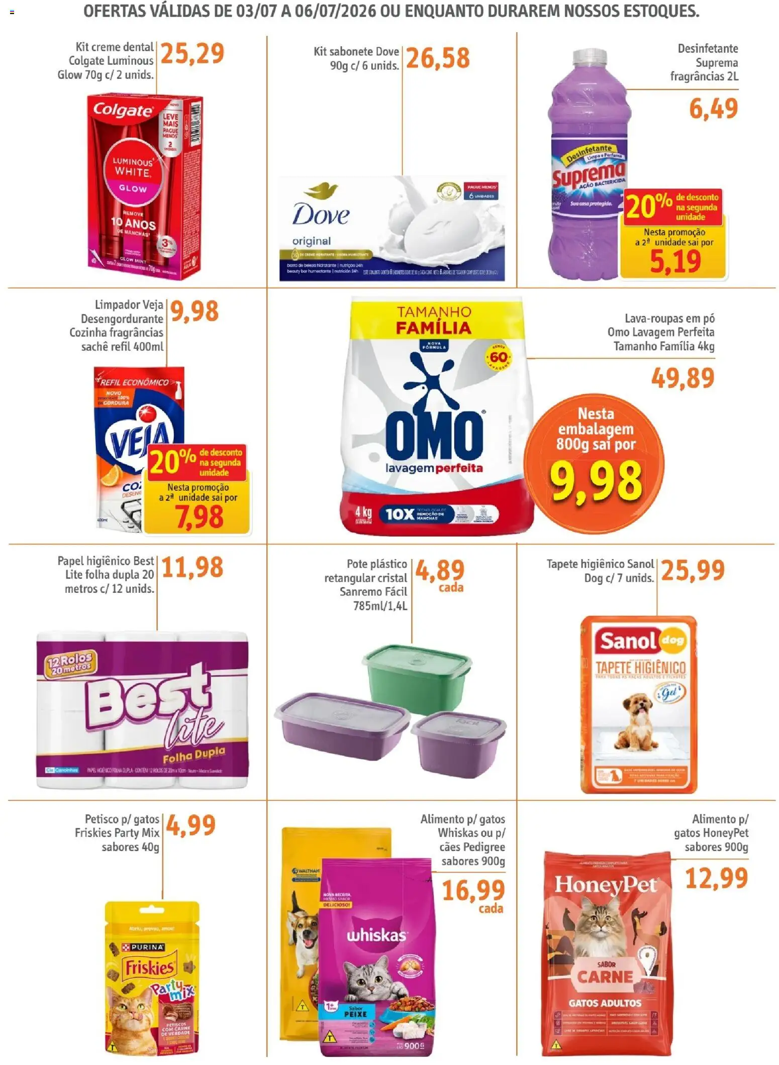 Sonda Folheto - válido de 03/07/2026 | Página: 5 | Produtos: Tapete, Carne, Papel higiênico, Desinfetante