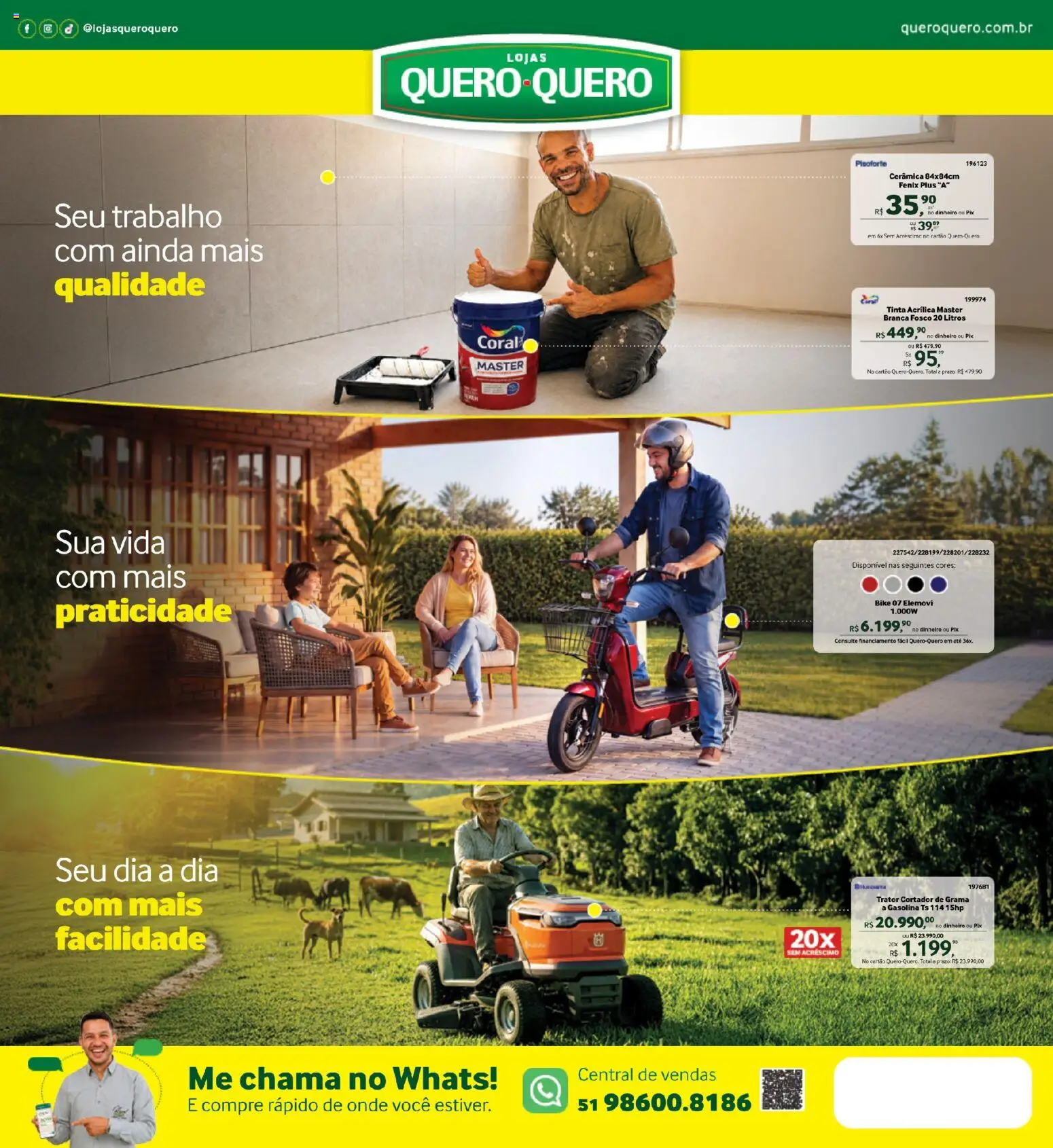 Lojas Quero-Quero Folheto - válido de 01/10/2026 | Página: 1 | Produtos: Cortador de grama a gasolina, Cortador de grama, Tinta, Cortador