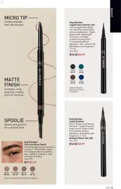 Preview of fmg Glimmer Liquid Color Eyeliner Pen, Felt tip applicator glides on smoothly and provides precise application. Highly pigmented, lightweight formula is smudge/transfer/sweat-proof.* Formulated without parabens, talc, mineral oil, phthalates and fragrance. 1.2 ml from shop Avon valid from 23.04.2026 | Page: 11