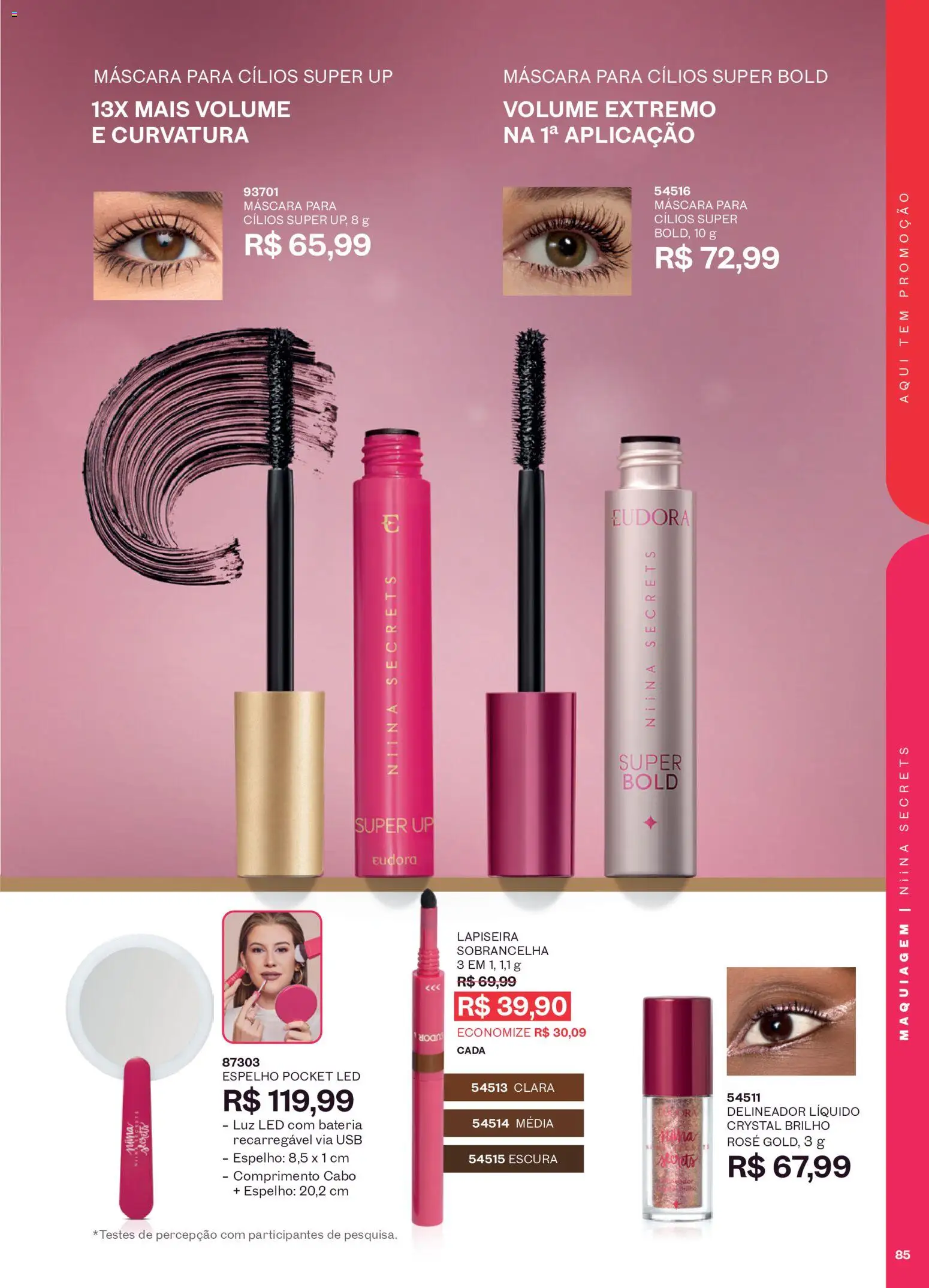Eudora Folheto - válido de 16/09/2026 | Página: 88 | Produtos: Maquiagem, Máscara para cílios, Lapiseira, Espelho