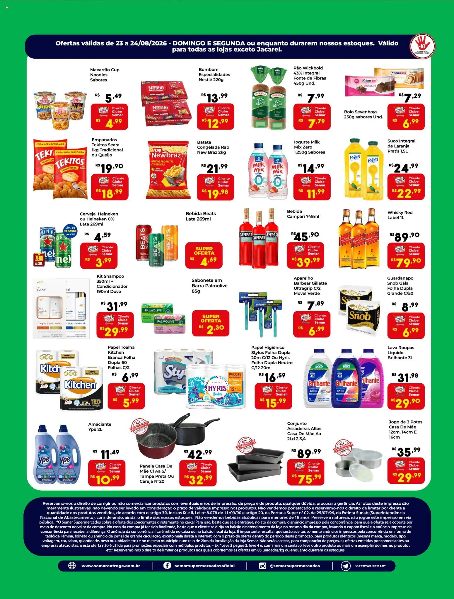 Semar Supermercado Folheto - válido de 23/08/2026 | Página: 2 | Produtos: Especialidades, Pão, Macarrão, Roupas