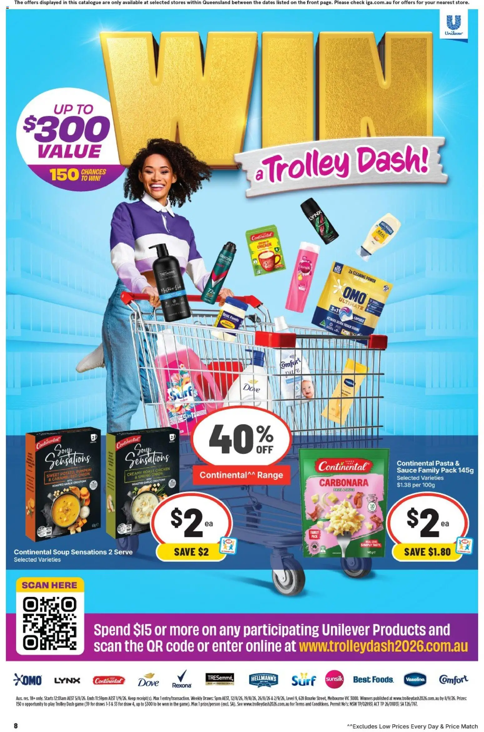 IGA catalogue - valid from 19/08/2026 | Page: 8 | Products: Chicken, Pasta, Trolley, Game