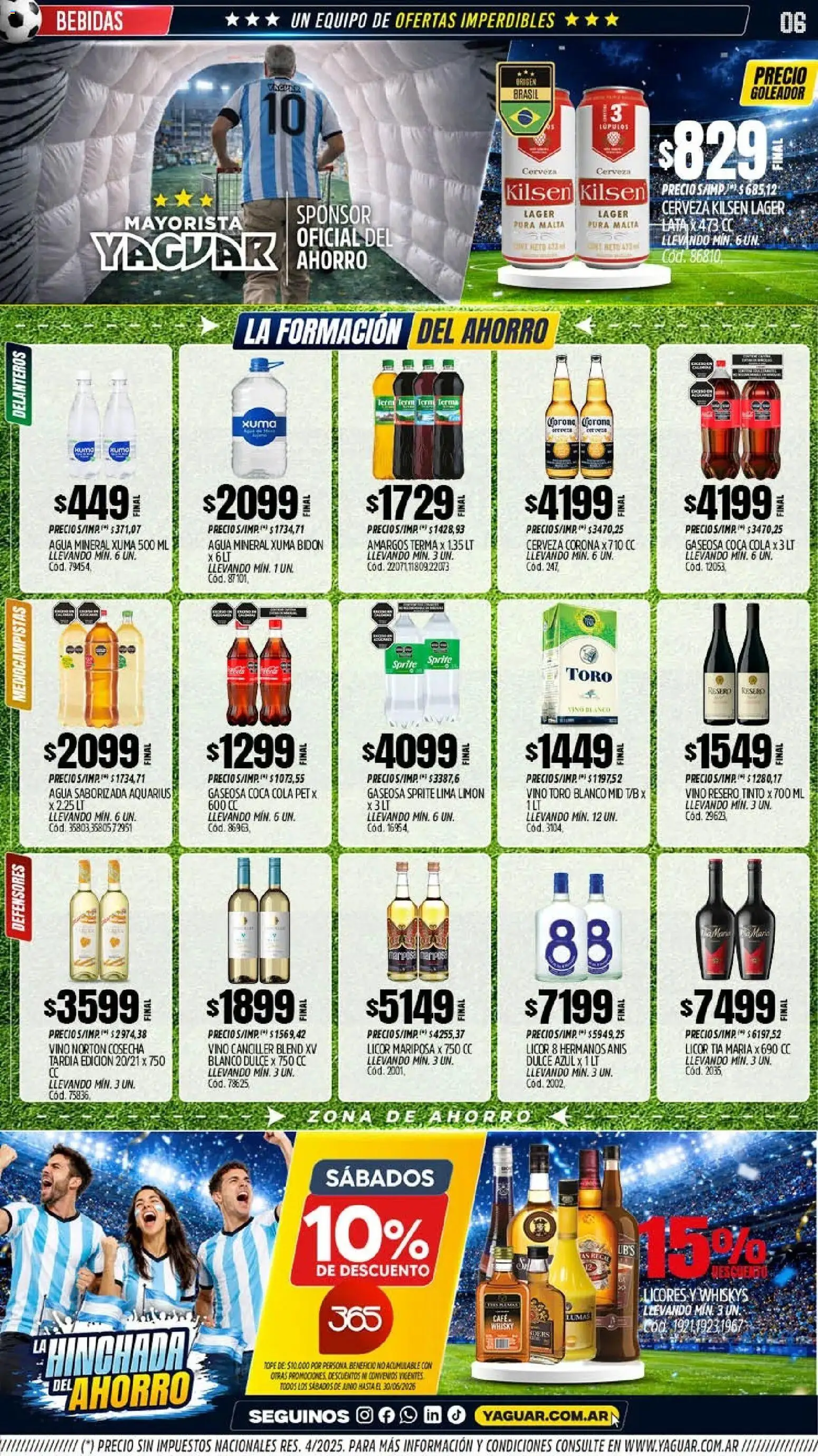 Yaguar - Oferta Semanal Jujuy │ válido desde el 01.06.2026 | Página: 6 | Productos: Agua, Vino, Cerveza, Agua saborizada