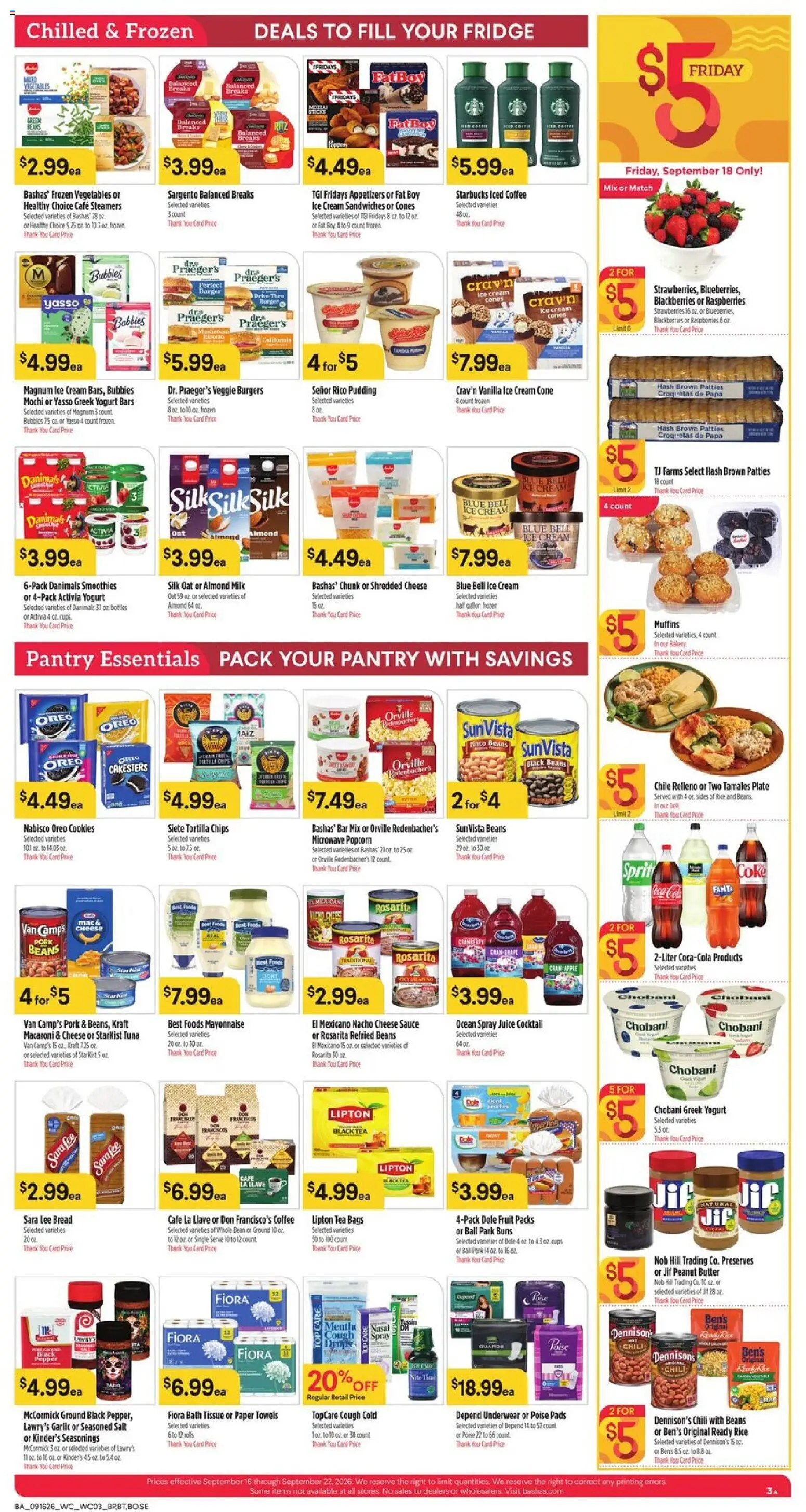 Basha's Weekly Ad - valid from 09/16/2026 | Page: 3 | Products: Bakery, Oreo, Cream, Ice