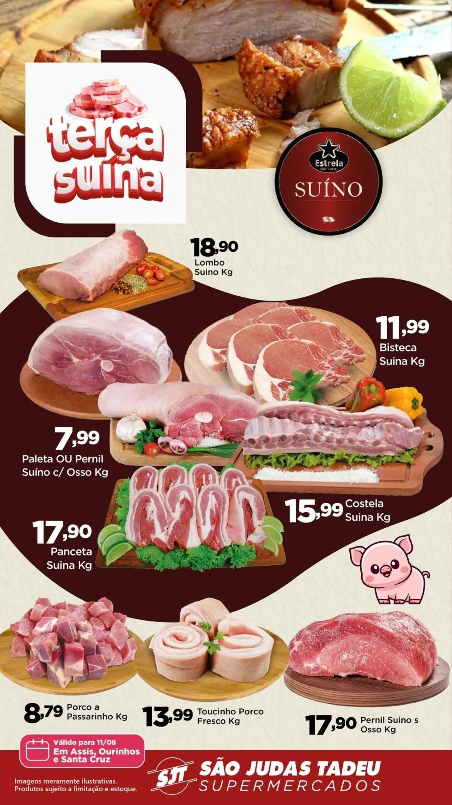 São Judas Tadeu Folheto - válido de 11/08/2026 | Página: 1 | Produtos: Lombo, Pernil, Alimentos, Pernil suíno