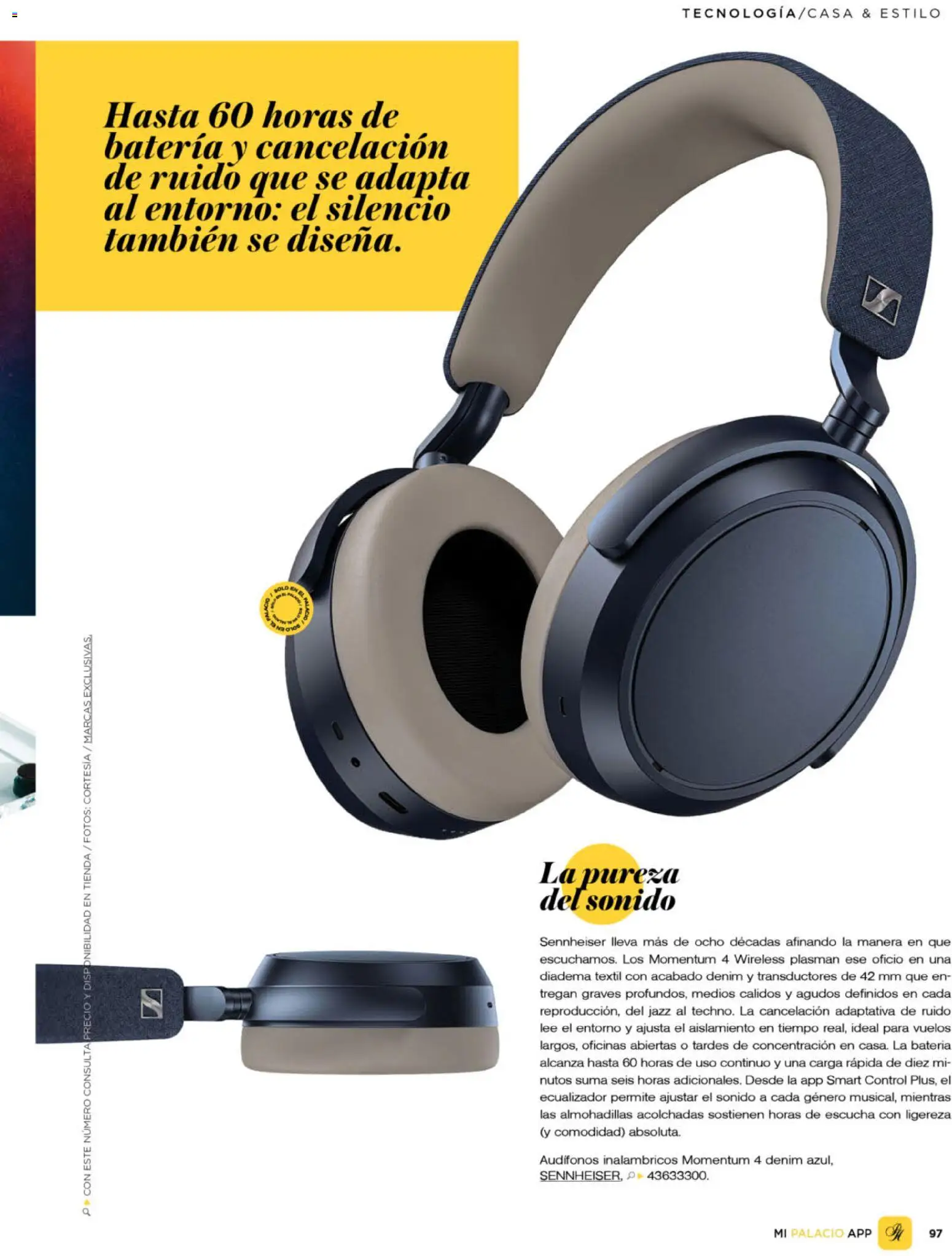 Nuevas ofertas de Palacio De Hierro válidas en toda la República Mexicana desde el 01/09/2026. ¡Encuentra las mejores ofertas en Palacio De Hierro catálogo La Gaceta! | Página: 101 | Productos: Ecualizador, Audífonos, Audífonos inalámbricos, Batería