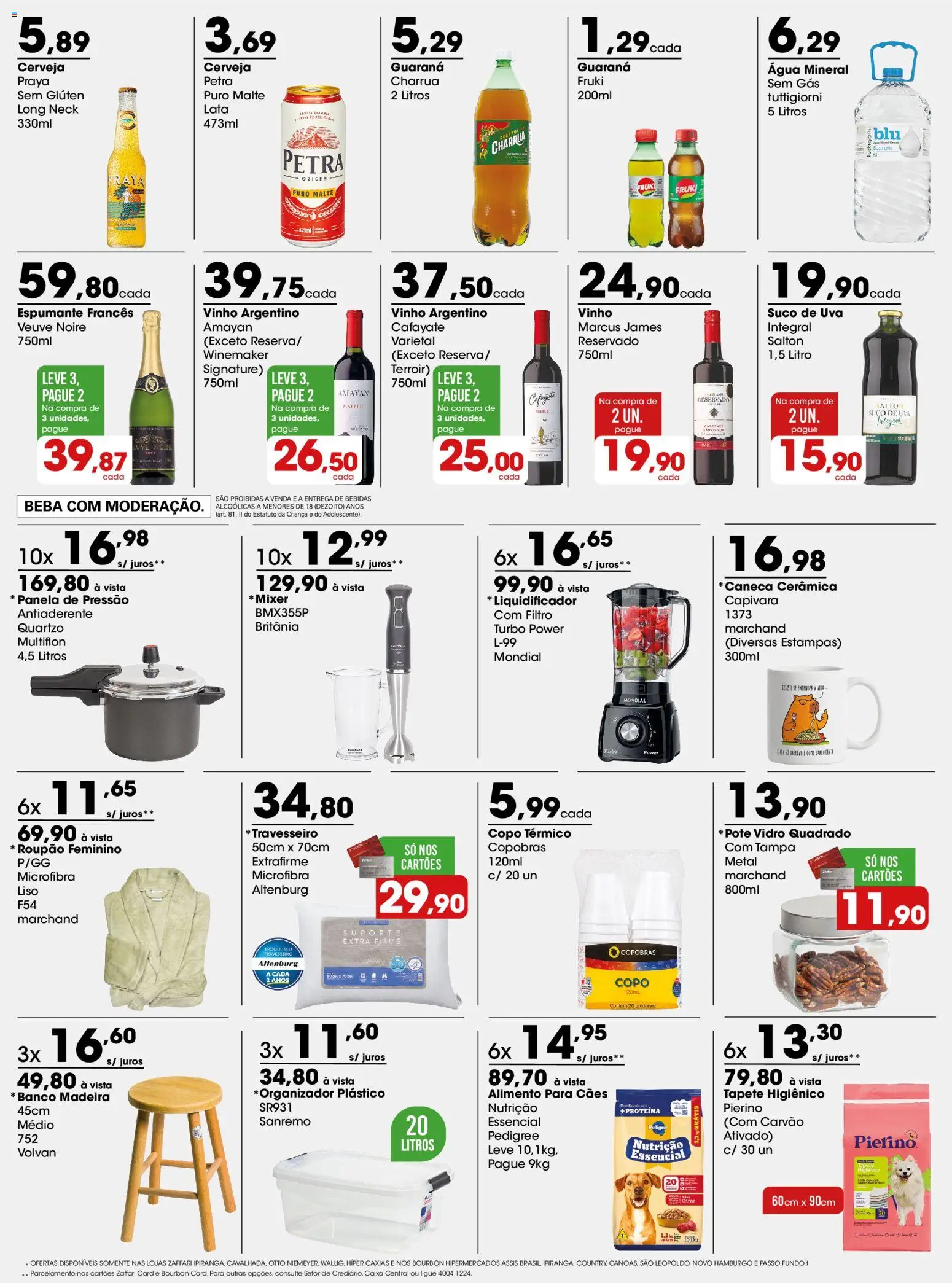 Zaffari Folheto - válido de 27/07/2026 | Página: 3 | Produtos: Banco, Travesseiro, Panela de pressão, Tapete higiênico