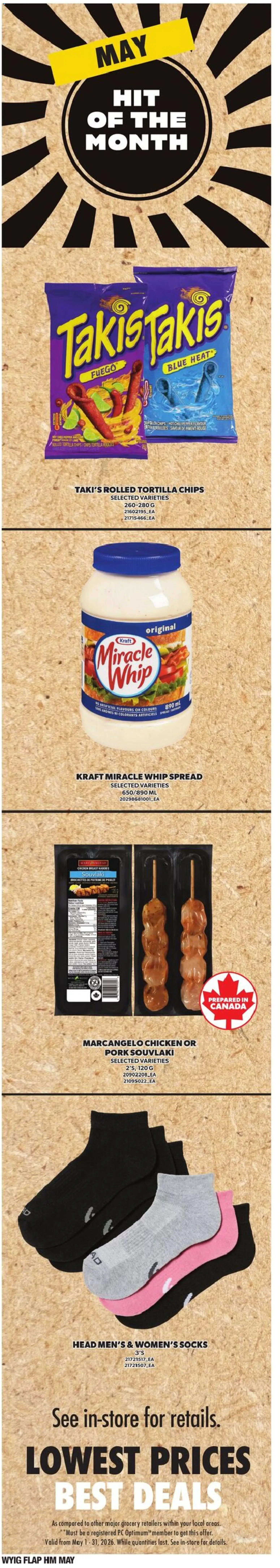 Independent Grocer flyer valid from 21.05.2026 | Page: 5 | Products: Chips, PC, Socks, Pork