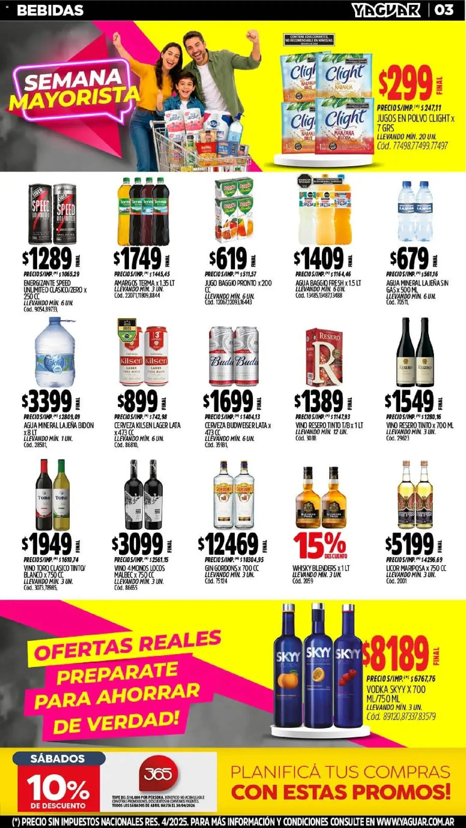 Yaguar - Oferta Semanal Neuquen │ válido desde el 18.05.2026 | Página: 3 | Productos: Whisky, Polvo, Gin, Cerveza
