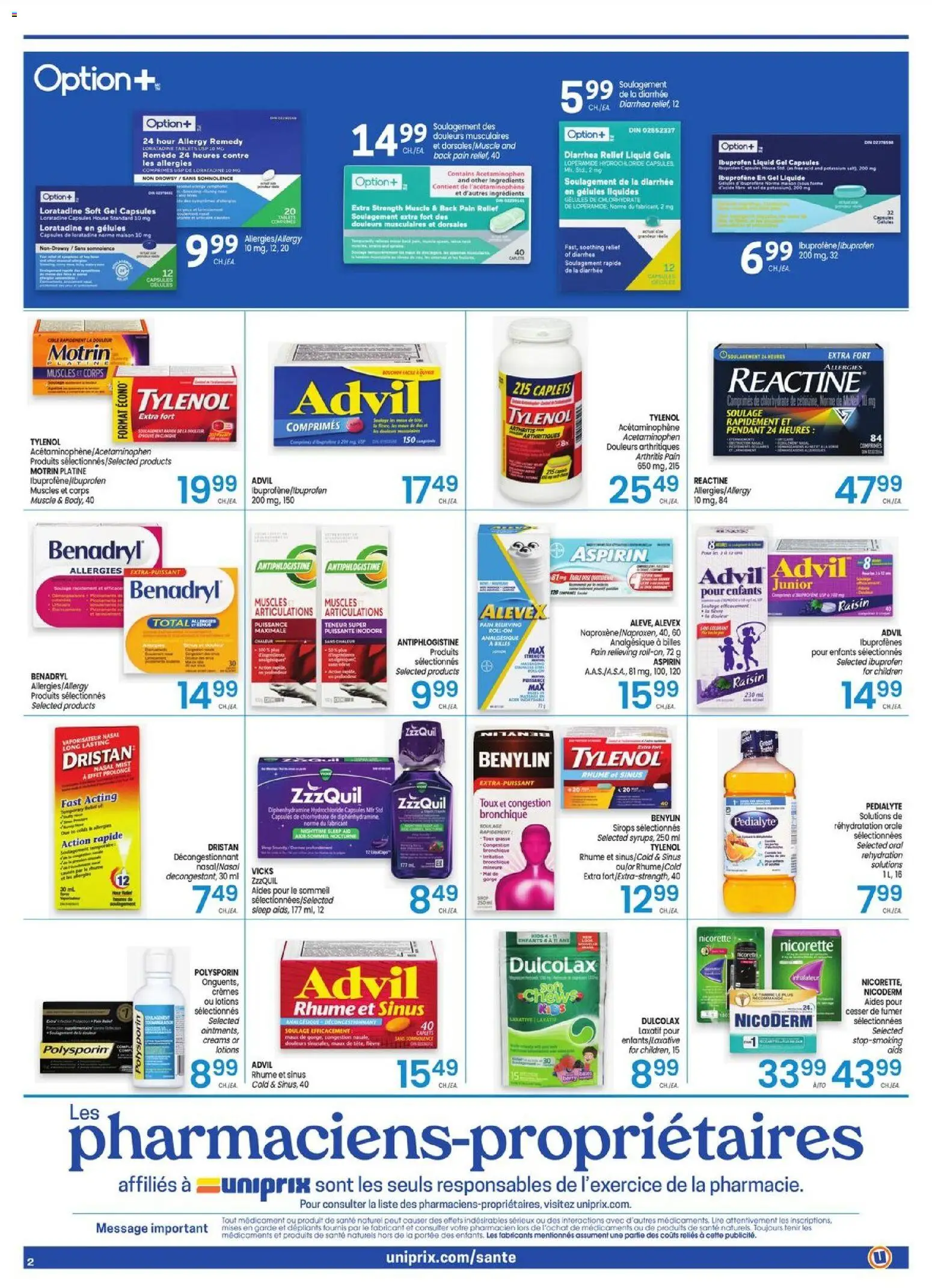 Uniprix flyer valid from Aug 20, 2026 | Page: 2 | Products: Capsules, Ingredients