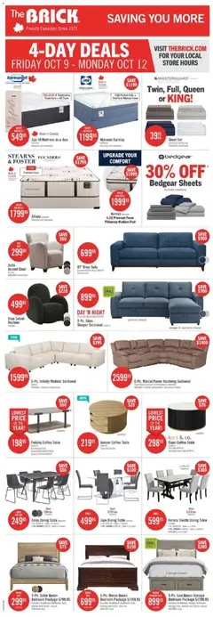 Preview of The Brick weekly flyer / circulaire from shop The Brick valid from Oct 9, 2026