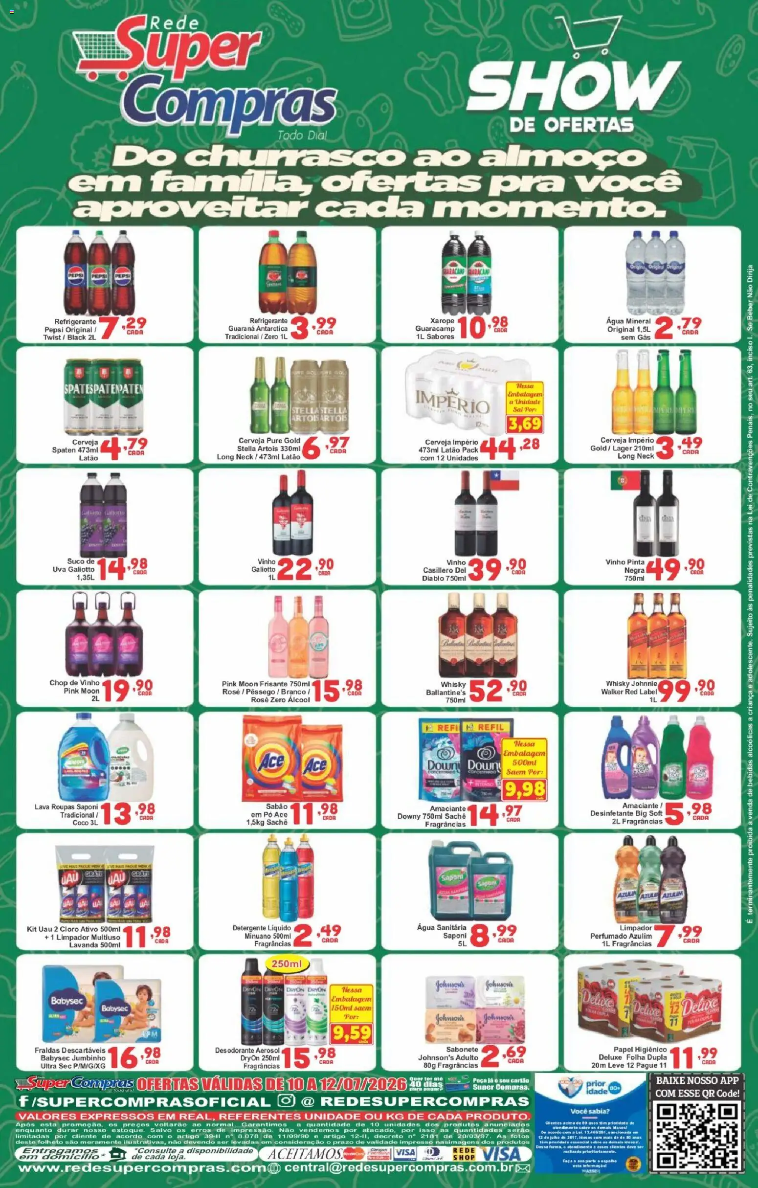 Rede Super Compras Folheto - válido de 10/07/2026 | Página: 2 | Produtos: Azulim, Xarope, Sabonete, Fraldas