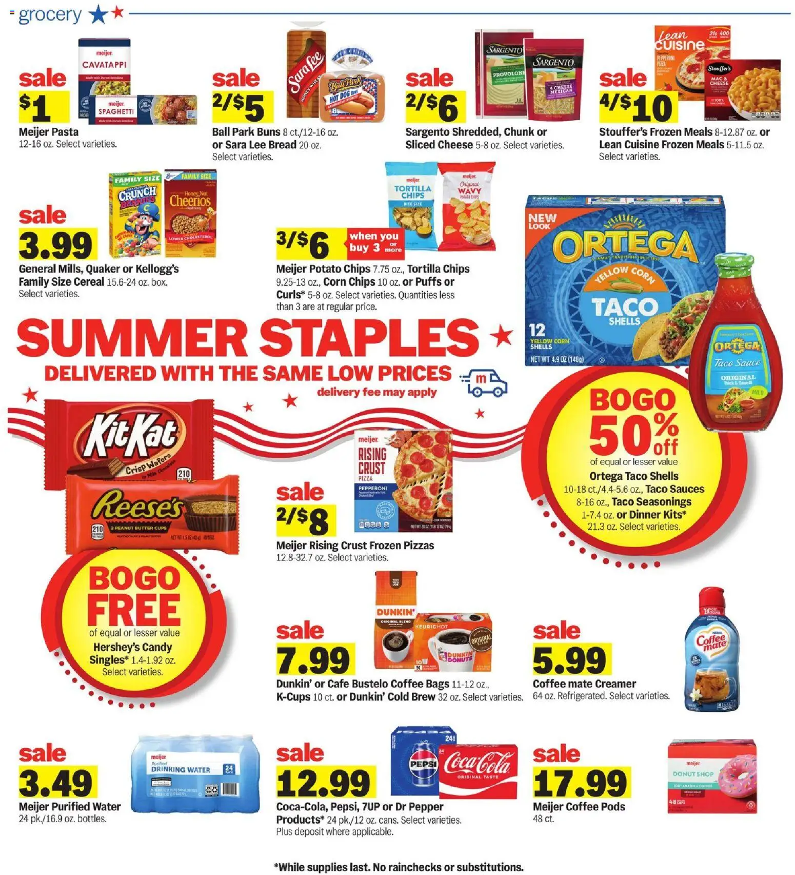 Meijer Weekly Ad - valid from 08/19/2026 | Page: 3 | Products: Sliced cheese, Milk, Pasta, Donut