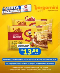 Supermercado Bergamini ofertas Sadia e a Perdigão - Pré-Visualização do folheto da loja Supermercado Bergamini, válido de 16/10/2026
