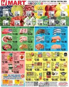 Preview of Hmart weekly ads valid from 07/03/2026 | Page: 1 | Products: Lettuce, Noodles, Sauce, Nectarine