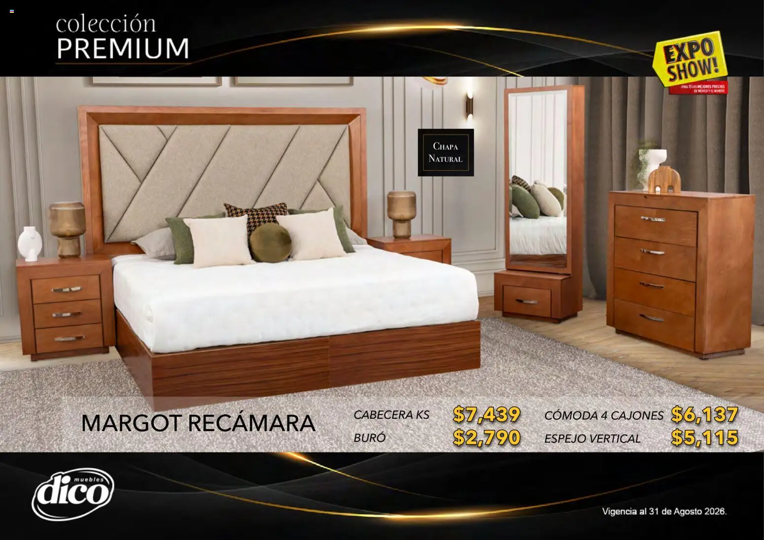 Nuevas ofertas de Muebles Dico válidas en toda la República Mexicana desde el 01/08/2026. ¡Encuentra las mejores ofertas en Muebles Dico catálogo Colección Premium! | Página: 34 | Productos: Cabecera, Chapa, Buró, Espejo