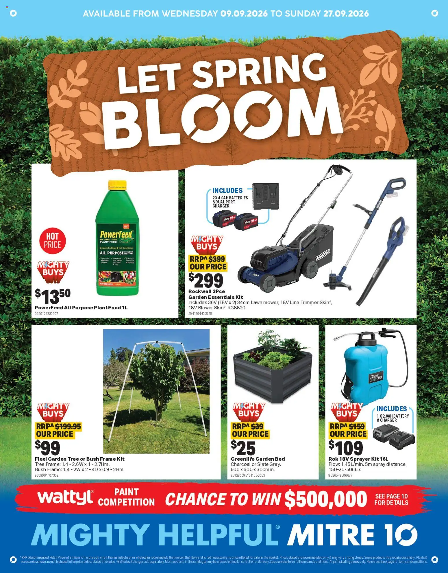 Mitre 10 catalogue - valid from 09/09/2026 | Page: 1 | Products: Food, Battery, Batteries, Bed