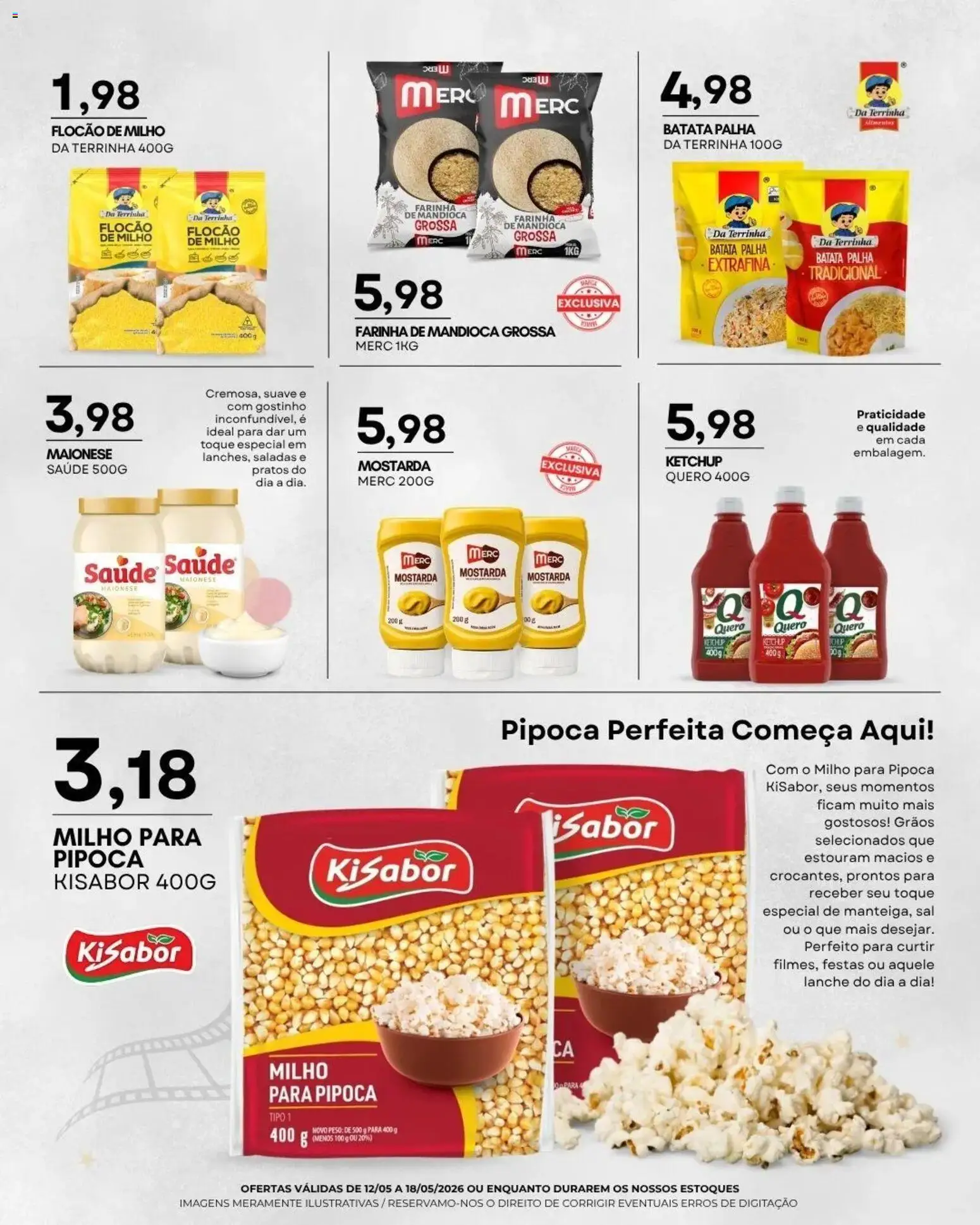 Mercadão Atacadista Folheto - válido de 12.05.2026 | Página: 5 | Produtos: Farinha de mandioca, Batata, Sal, Pipoca