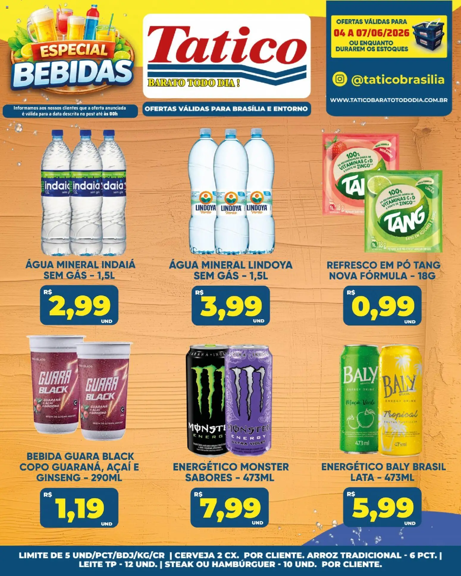 Tatico Folheto - válido de 06.06.2026 | Página: 20 | Produtos: Leite, Arroz, Monster, Açaí