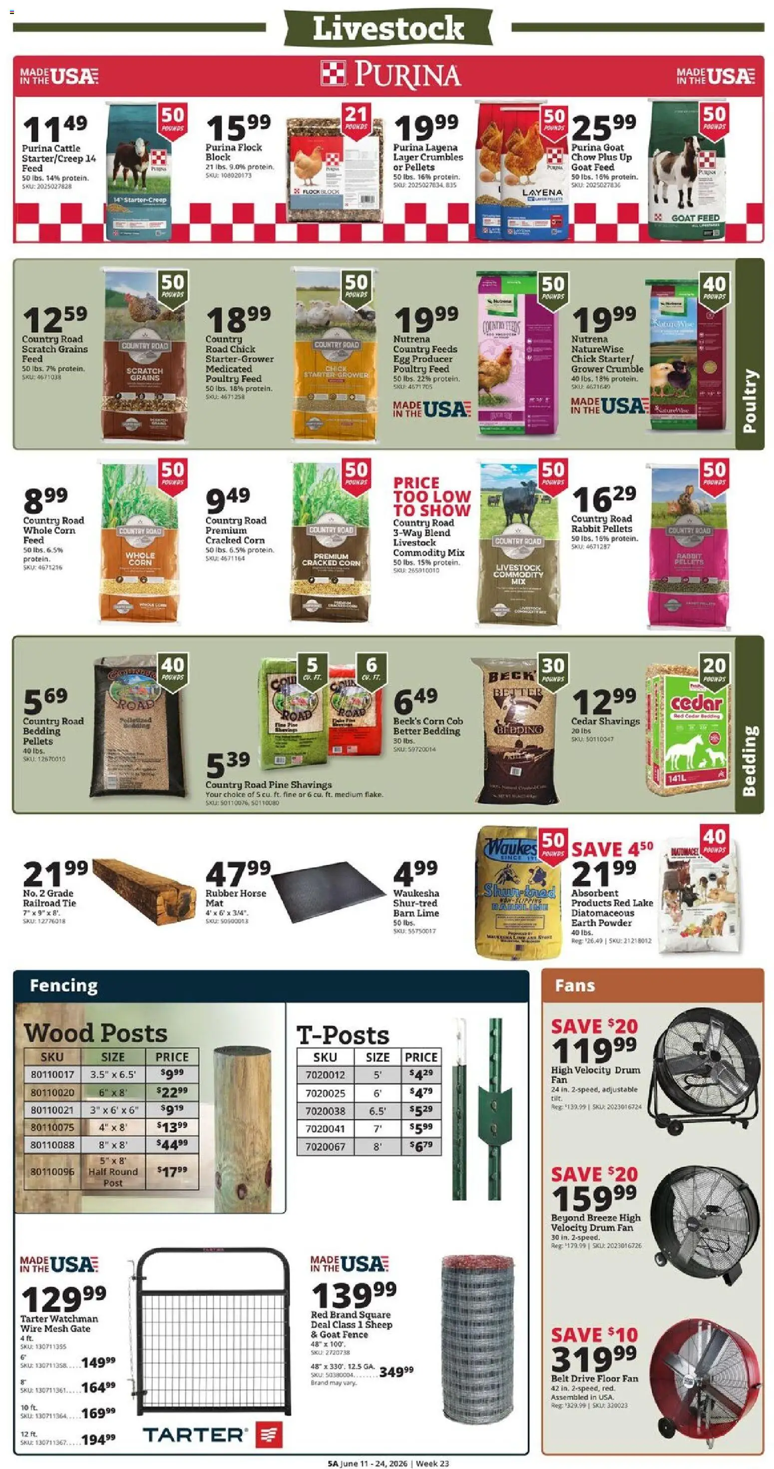 Rural King Weekly Ad - valid from 11.06.2026 | Page: 7 | Products: Corn, Wire, Starter, Fan