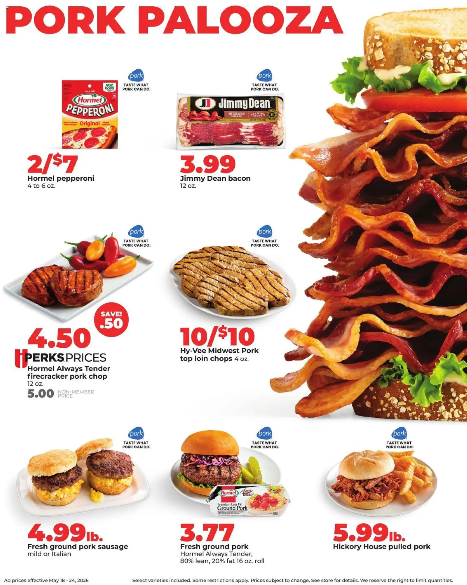 HyVee Weekly Ad - valid from 18.05.2026 | Page: 18 | Products: Pork, Sausage