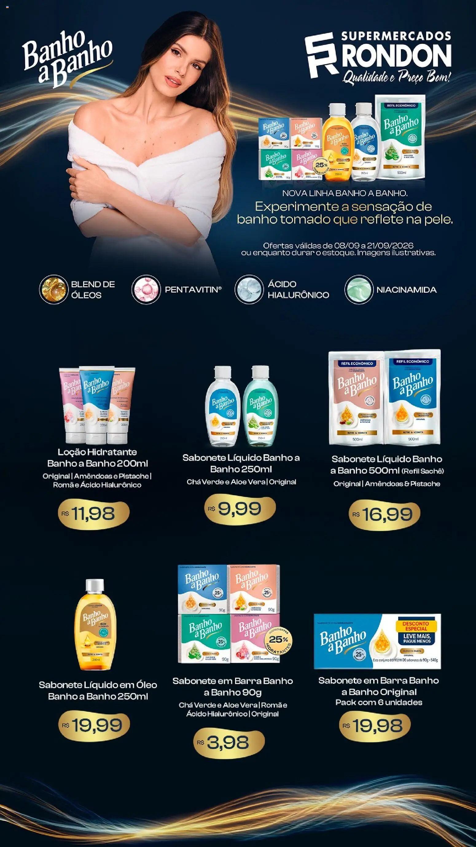 Supermercados Rondon Folheto - válido de 08/09/2026 | Página: 1 | Produtos: Aloe Vera, Óleo, Amêndoas, Romã
