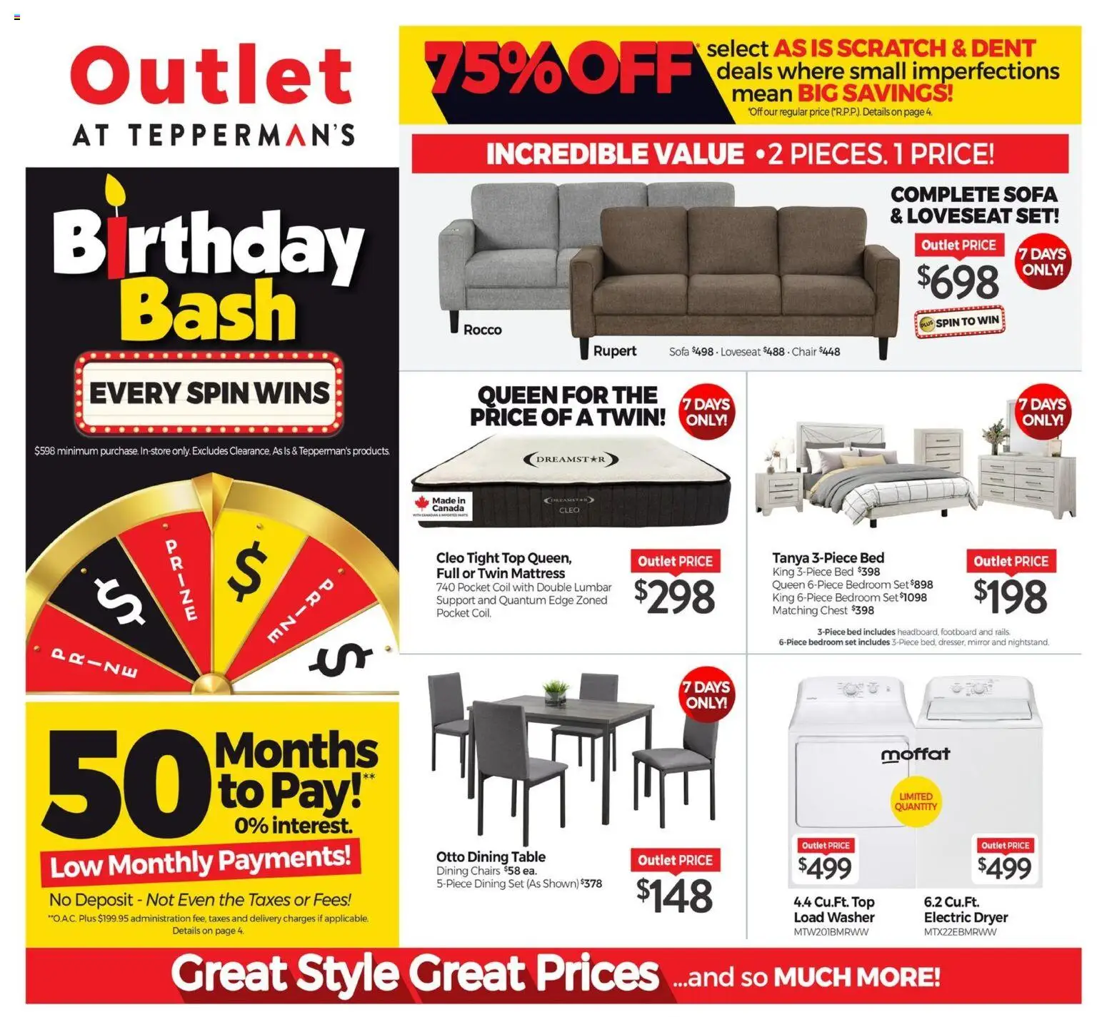 Tepperman's flyer valid from 29.05.2026 | Page: 1 | Products: Mattress, Sofa, Chair, Mirror