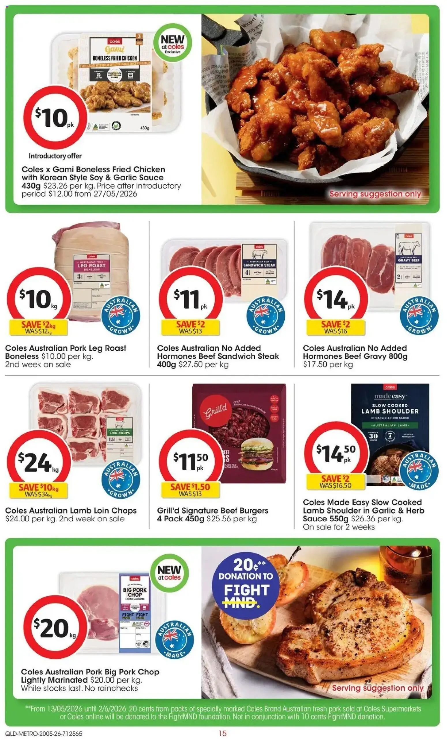 Coles catalogue - valid from 19.05.2026 | Page: 15 | Products: Pork, Beef, Steak, Sauce